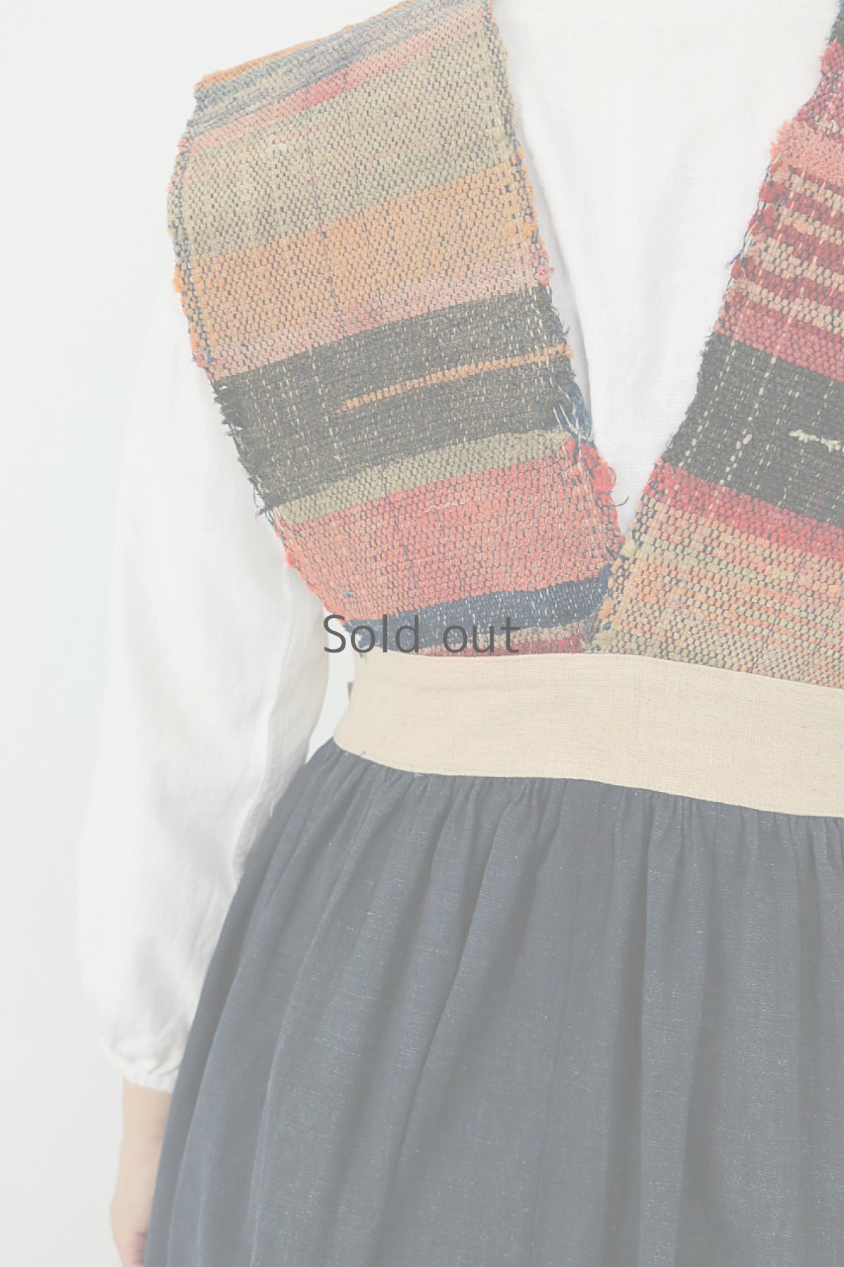 画像11: 【ササキチホ】古布+裂織り　かみしも巻きワンピース (11)