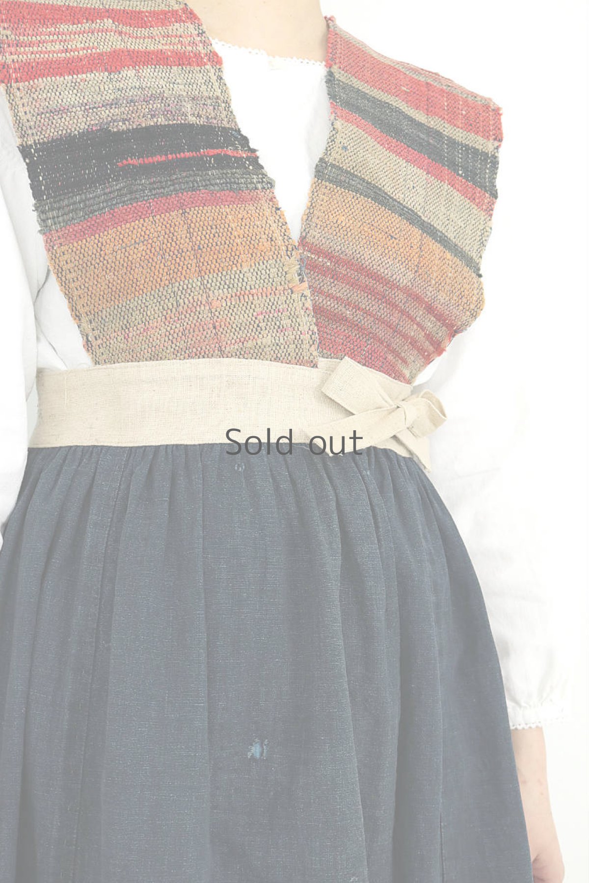 画像9: 【ササキチホ】古布+裂織り　かみしも巻きワンピース (9)