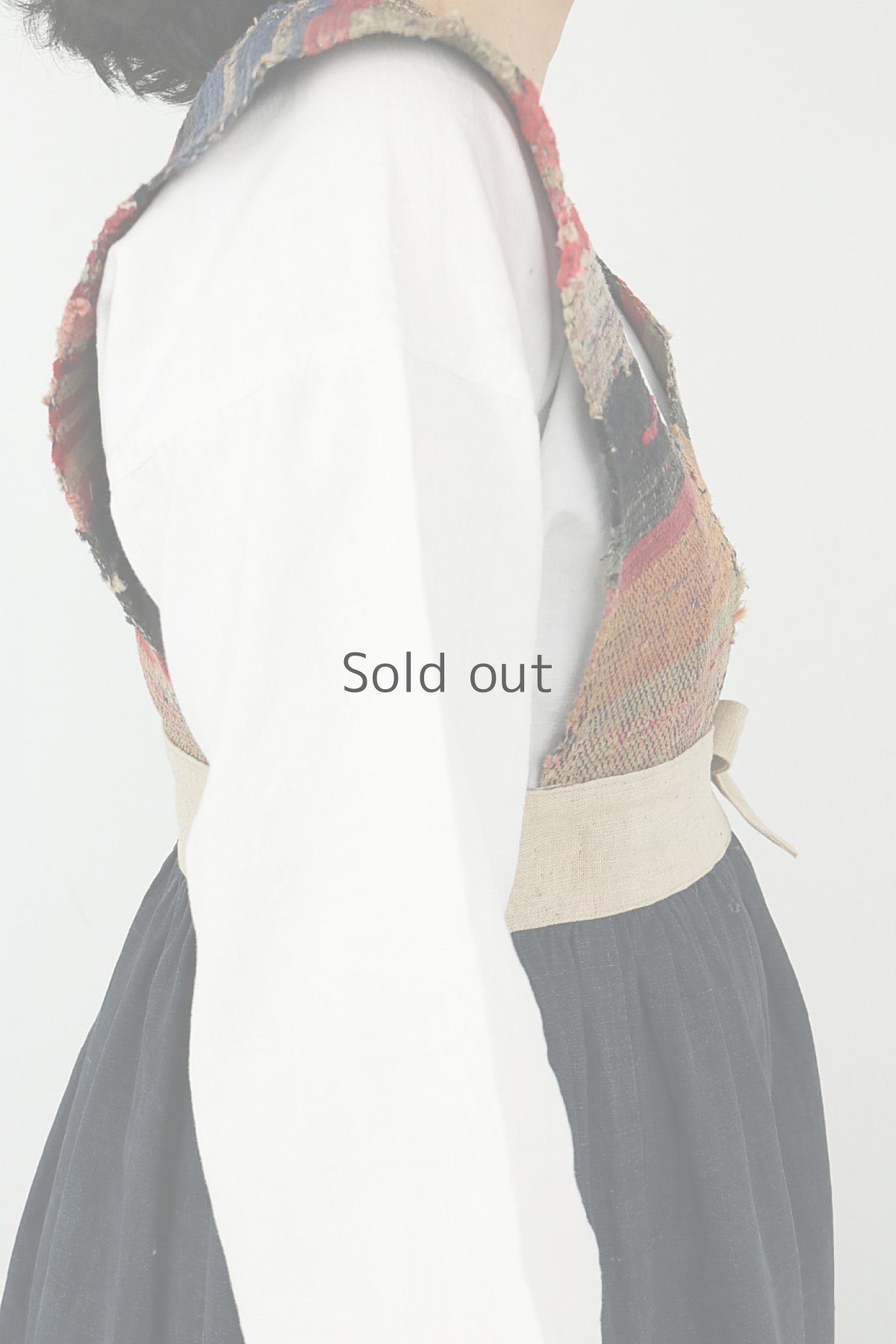 画像10: 【ササキチホ】古布+裂織り　かみしも巻きワンピース (10)