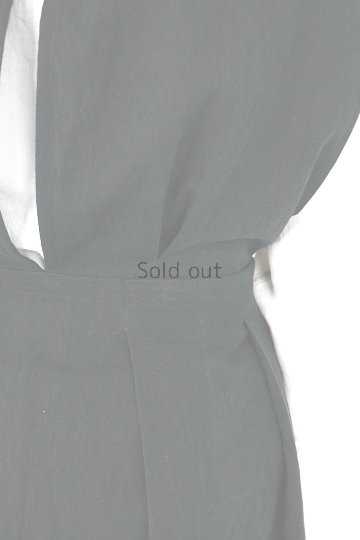 画像13: 【ササキチホ】アンティークリネン×染め　メディカルラップドレス（黒） (13)