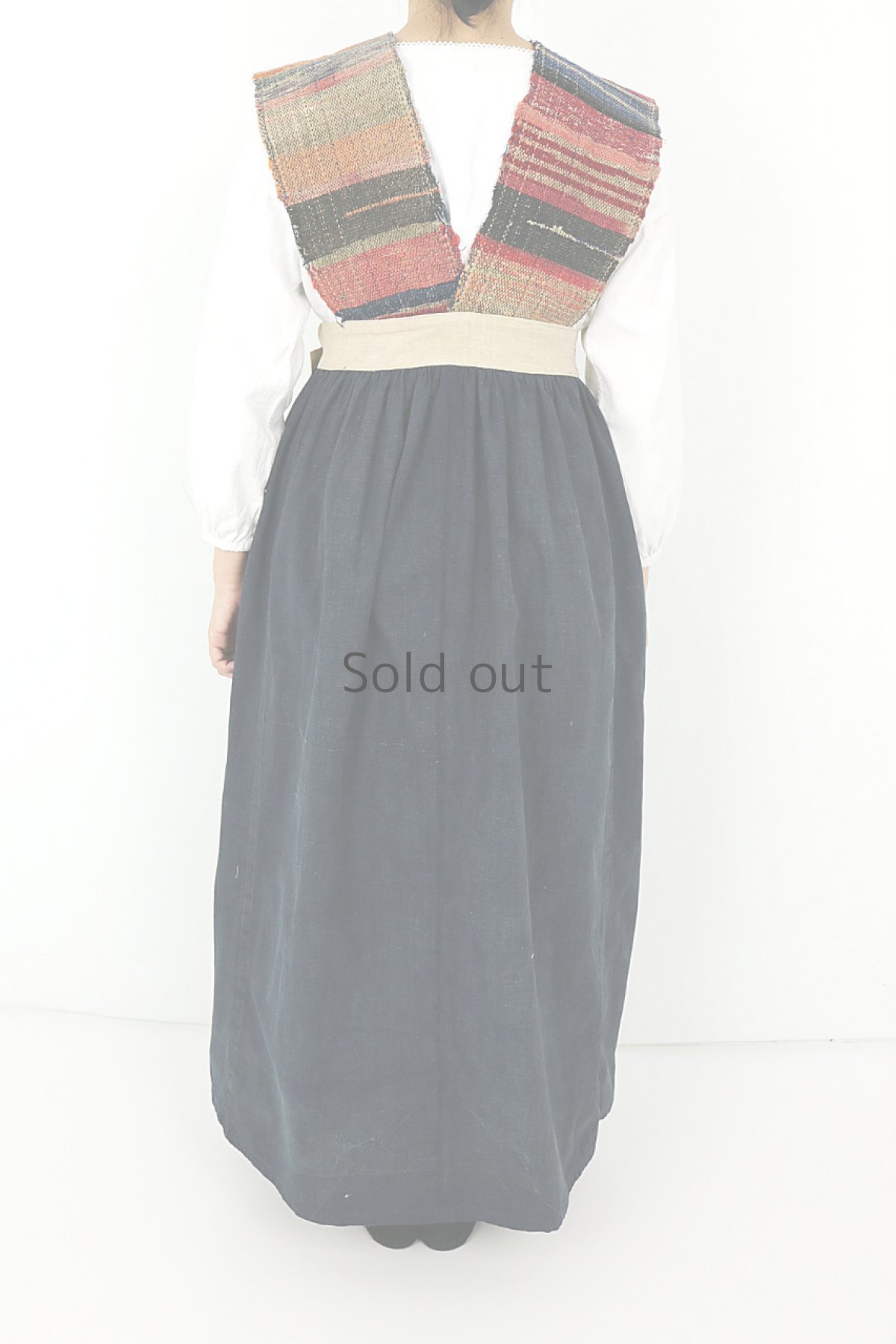 画像4: 【ササキチホ】古布+裂織り　かみしも巻きワンピース (4)