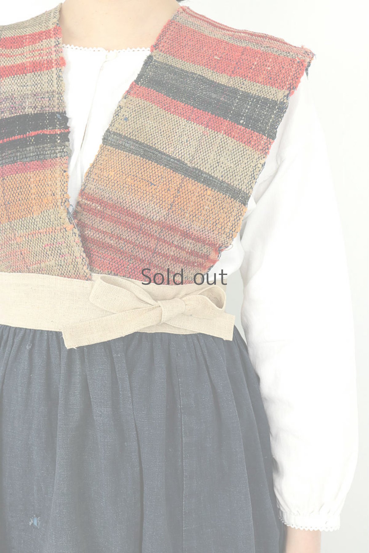 画像5: 【ササキチホ】古布+裂織り　かみしも巻きワンピース (5)