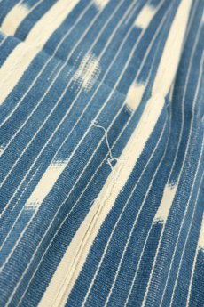 画像5: 【コートジボワール】手織り藍染めストライプ模様の綿（バウレ族/藍と白） (5)