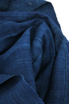 画像5: 【西アフリカ】手織り藍染め綿　ショール（濃い藍色） (5)