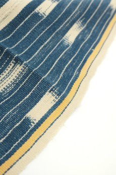画像6: 【コートジボワール】手織り藍染めストライプ模様の綿（バウレ族/藍と白） (6)