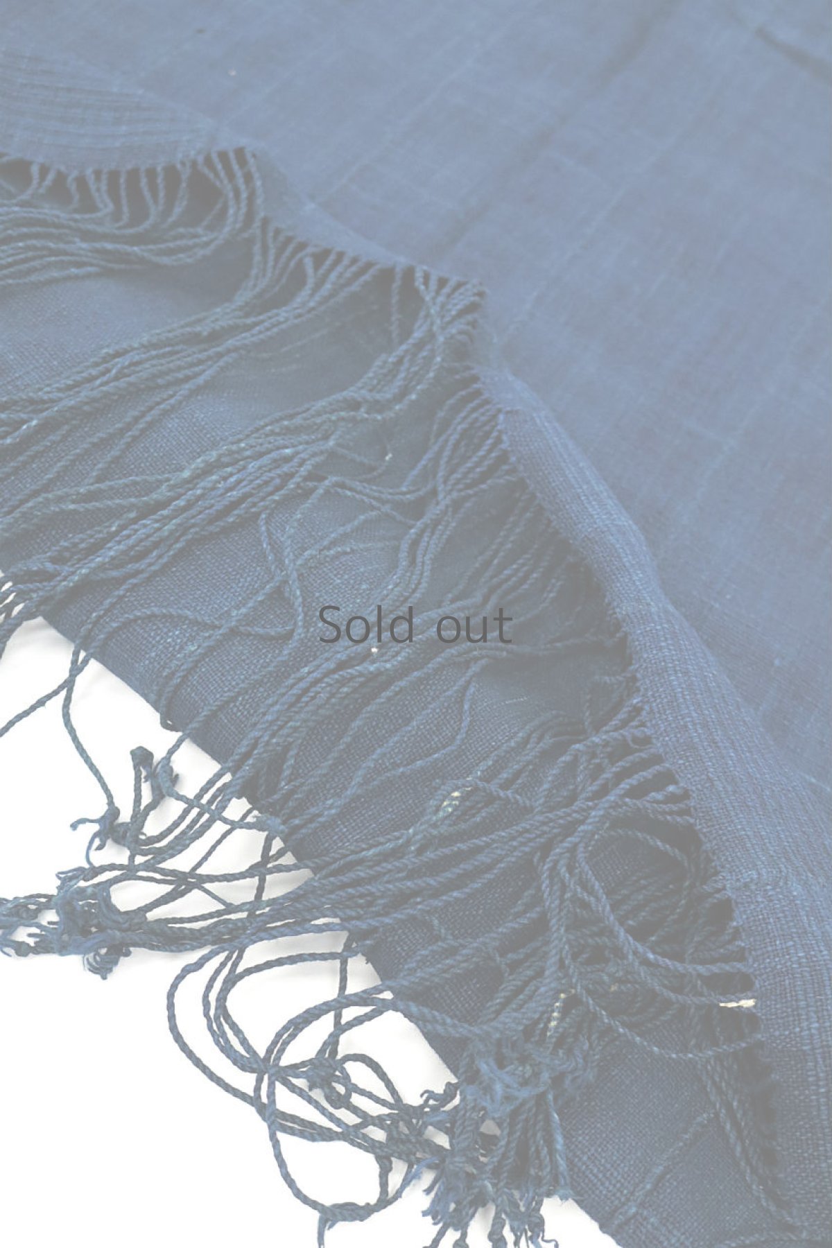 画像3: 【西アフリカ】手織り藍染め綿　ショール（濃い藍色） (3)