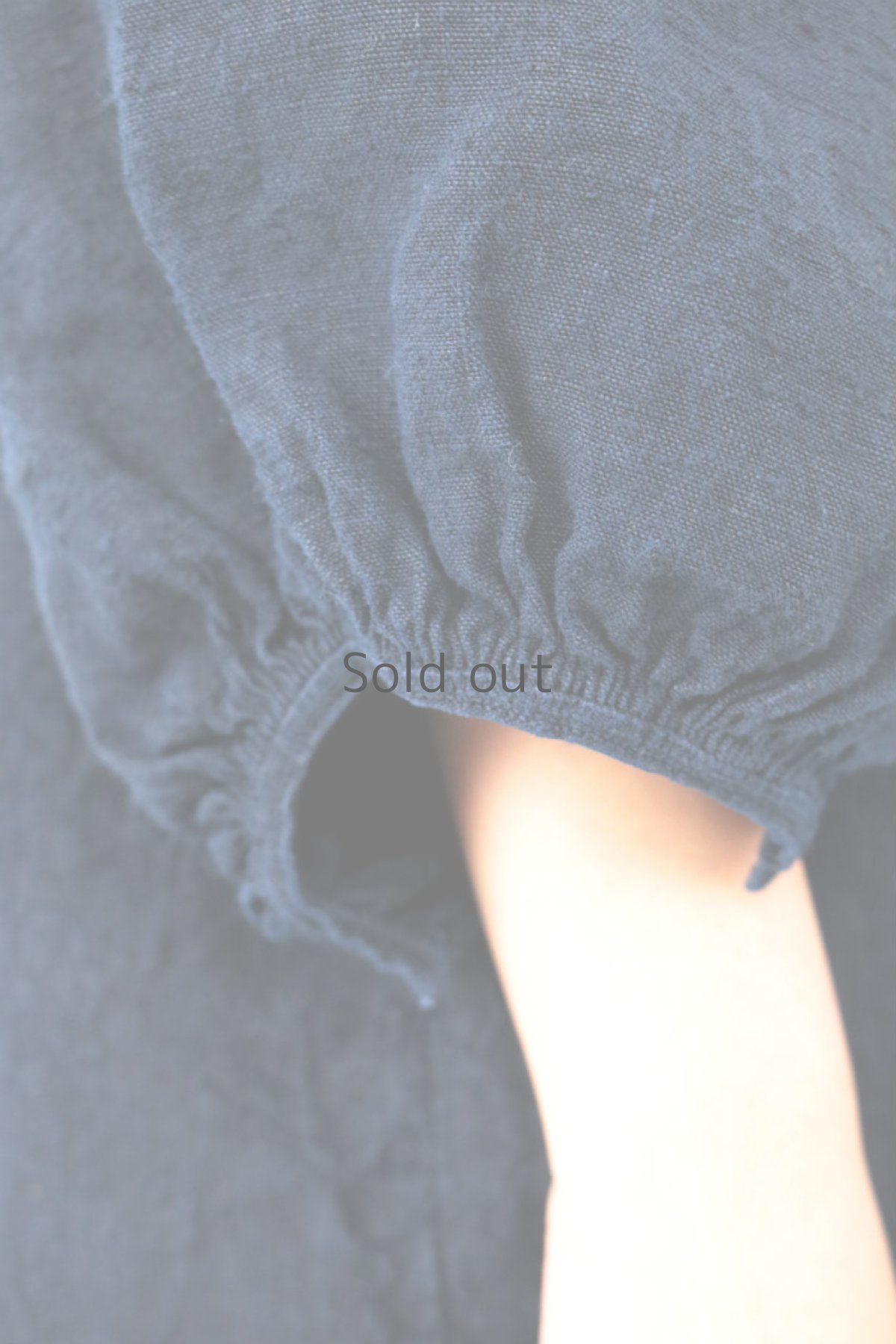 画像6: 【フランス】アンティークリネン×染　スモックワンピース（紺色） (6)