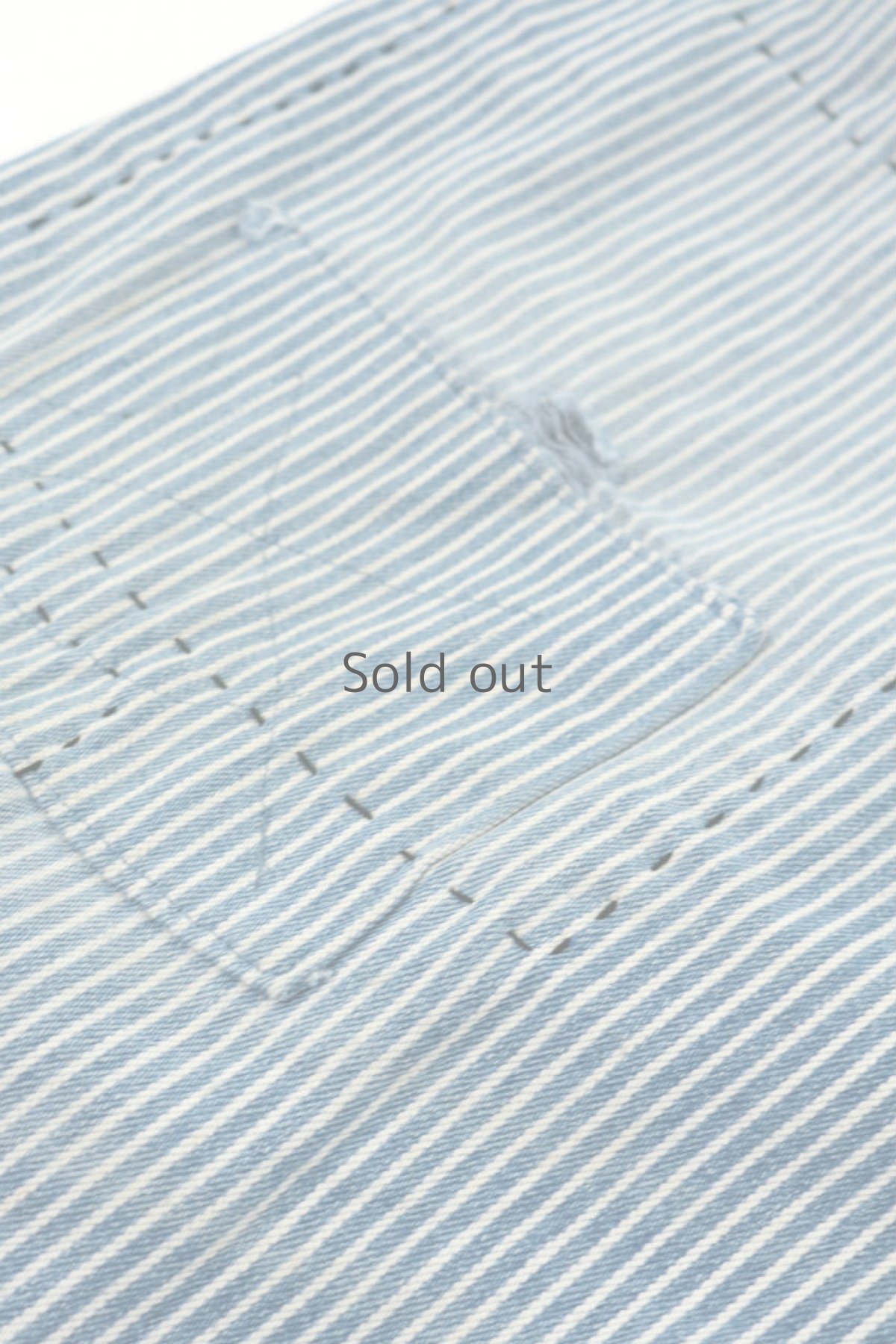 画像10: 【MITSUGU SASAKI】ビンテージリメイク　パッチワーク　ヒッコリーオーバーオール（ROUND HOUSE） (10)