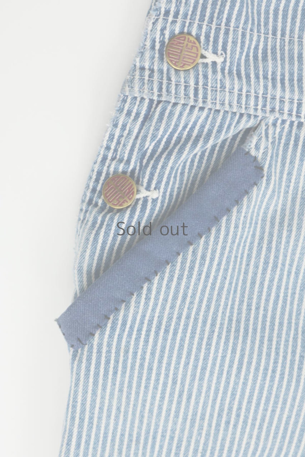 画像7: 【MITSUGU SASAKI】ビンテージリメイク　パッチワーク　ヒッコリーオーバーオール（ROUND HOUSE） (7)