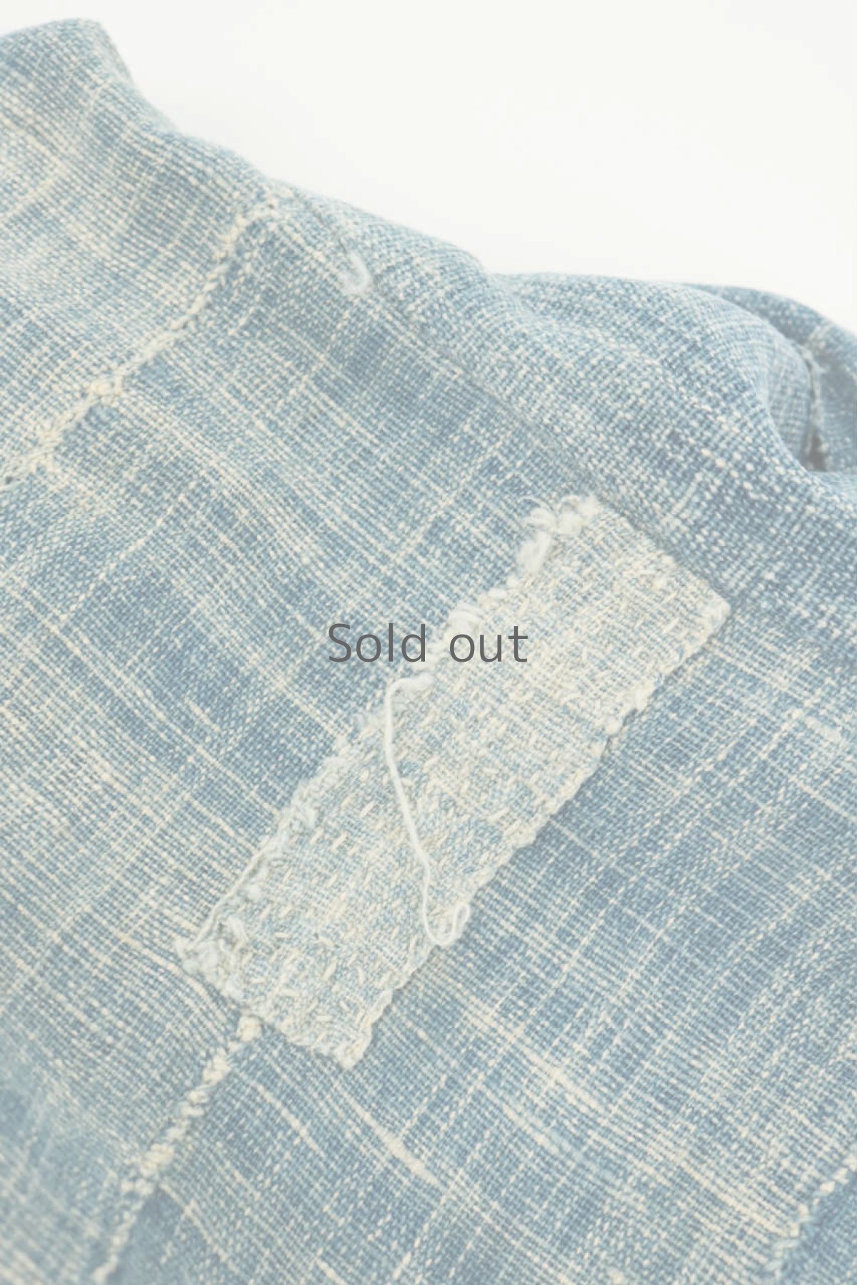 画像10: 【ササキチホ】手織り藍　羽織り（アフリカンインディゴ/ショート丈/薄い藍） (10)