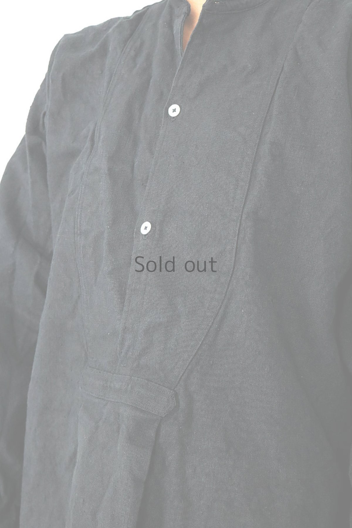 画像6: 【フランス】アンティークリネン×染　スモックワンピース（黒色） (6)