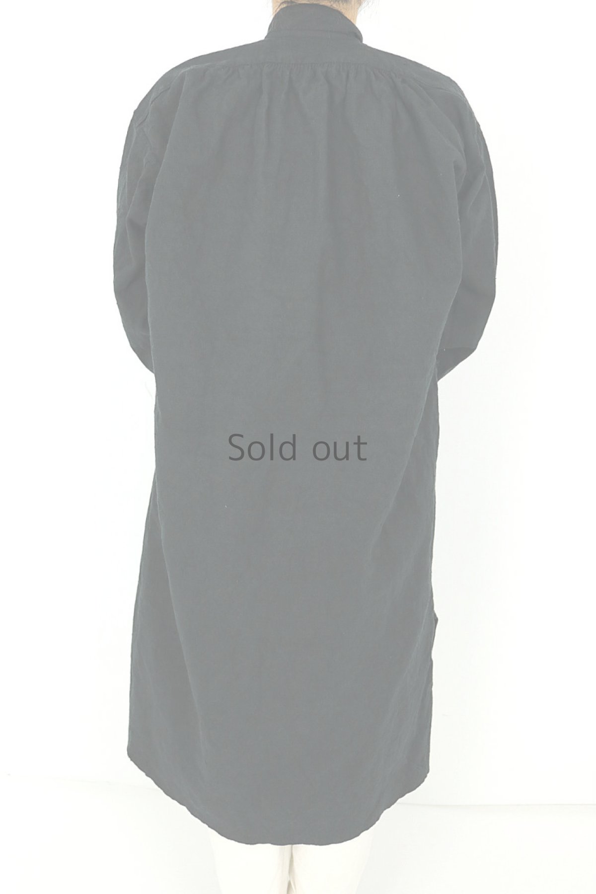 画像4: 【フランス】アンティークリネン×染　スモックワンピース（黒色） (4)