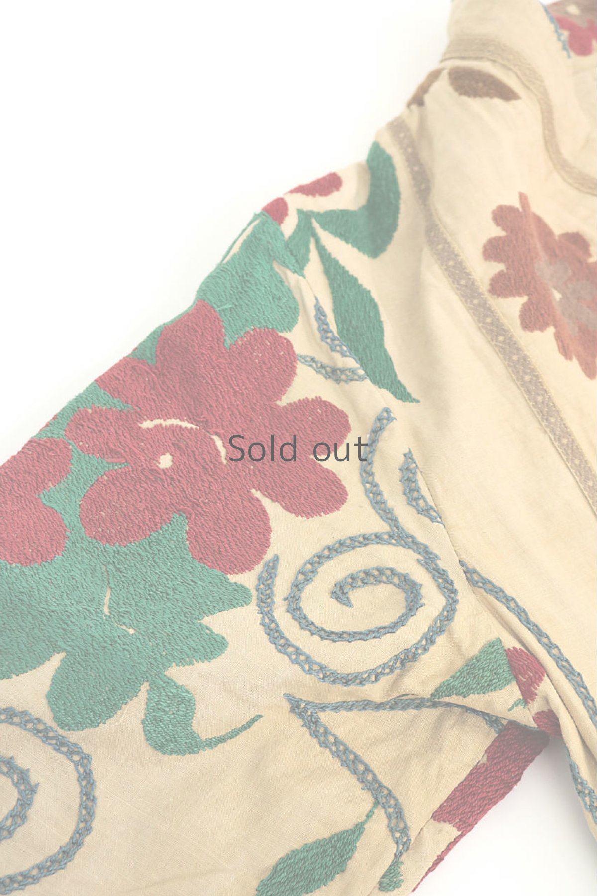 画像6: 【ウズベキスタン】ビンテージ　ウズベク族のチャパンローブ（男女と鳩） (6)