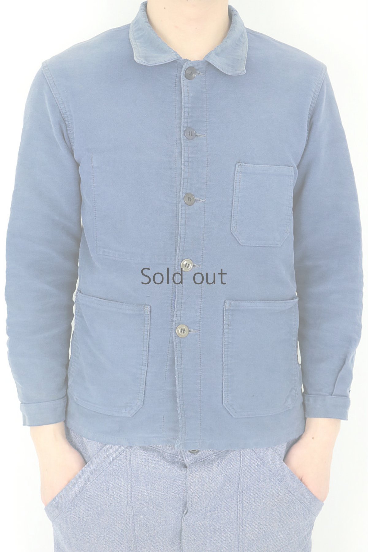 画像11: 【フランス】1950年代　モールスキンコットン　ワークジャケット（リペア有り） (11)