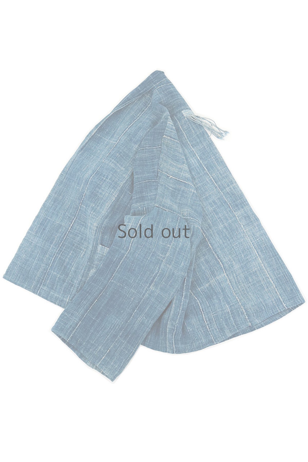 画像2: 【ササキチホ】手織り藍　羽織り（アフリカンインディゴ/ミドル丈/中間藍） (2)