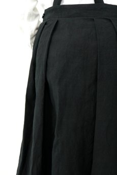 画像9: 【ササキチホ】アンティークリネン×染め　ジャンパーロングスカート（黒色） (9)