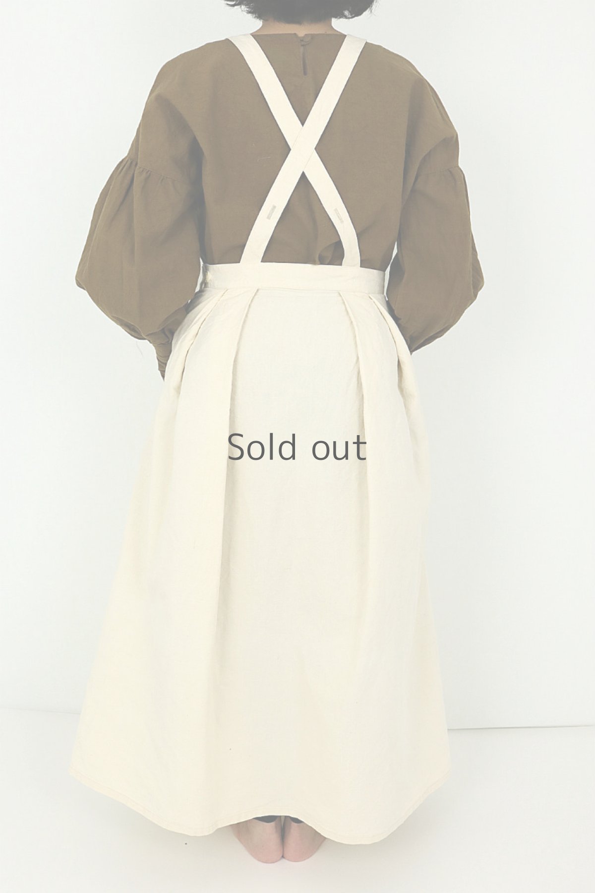 画像4: 【ササキチホ】アンティークリネン　ジャンパーロングスカート（生成り色） (4)