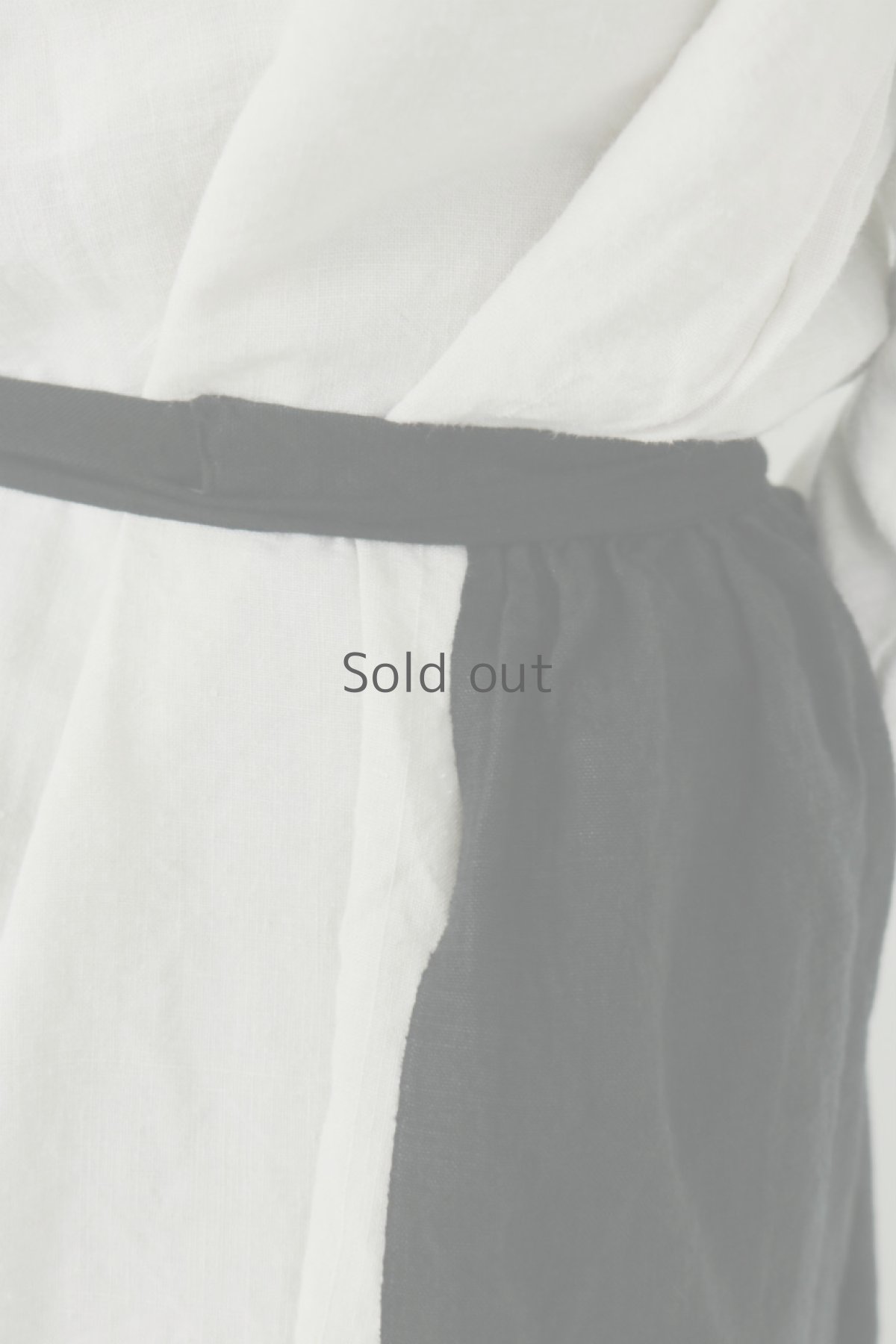 画像8: 【フランス】アンティークリネン×染め　ハーフエプロン（黒） (8)