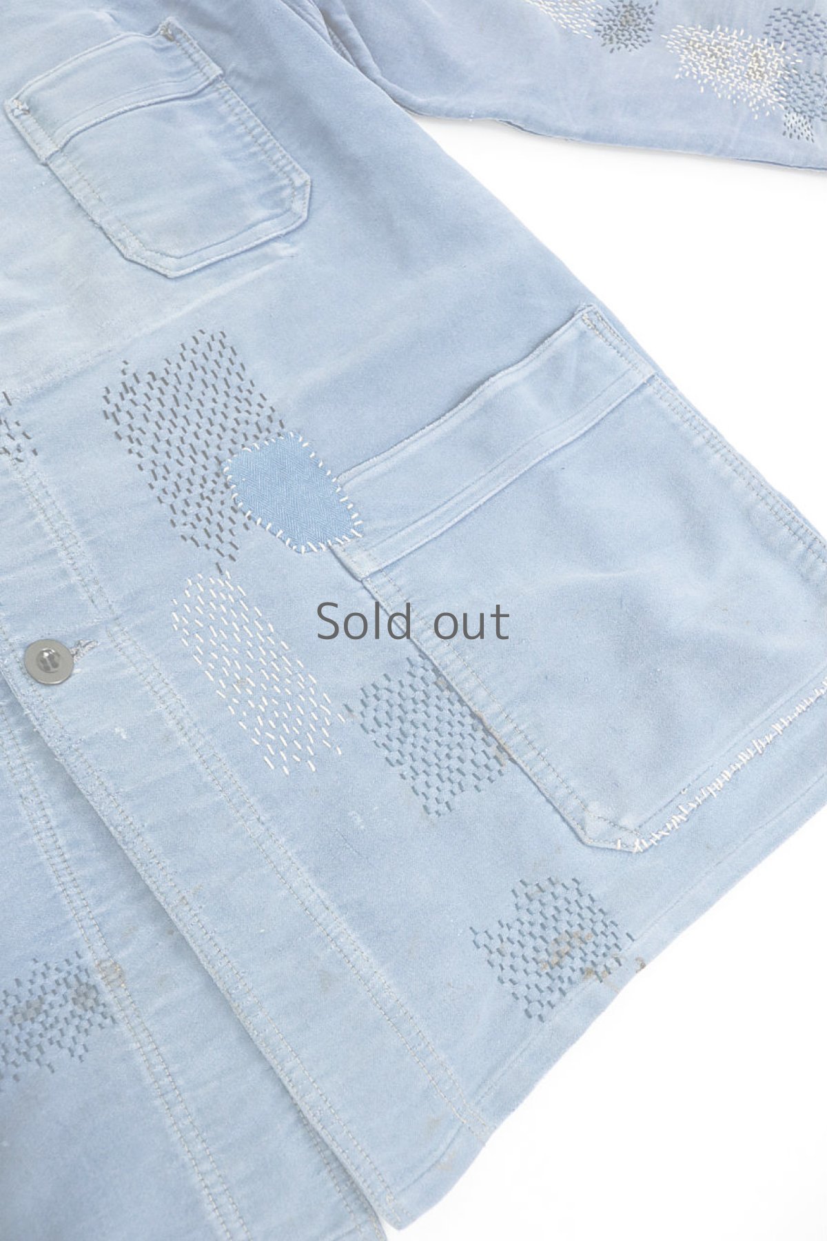 画像5: 【MITSUGU SASAKI】ビンテージリメイク　刺し子のモールスキンワークジャケット (5)