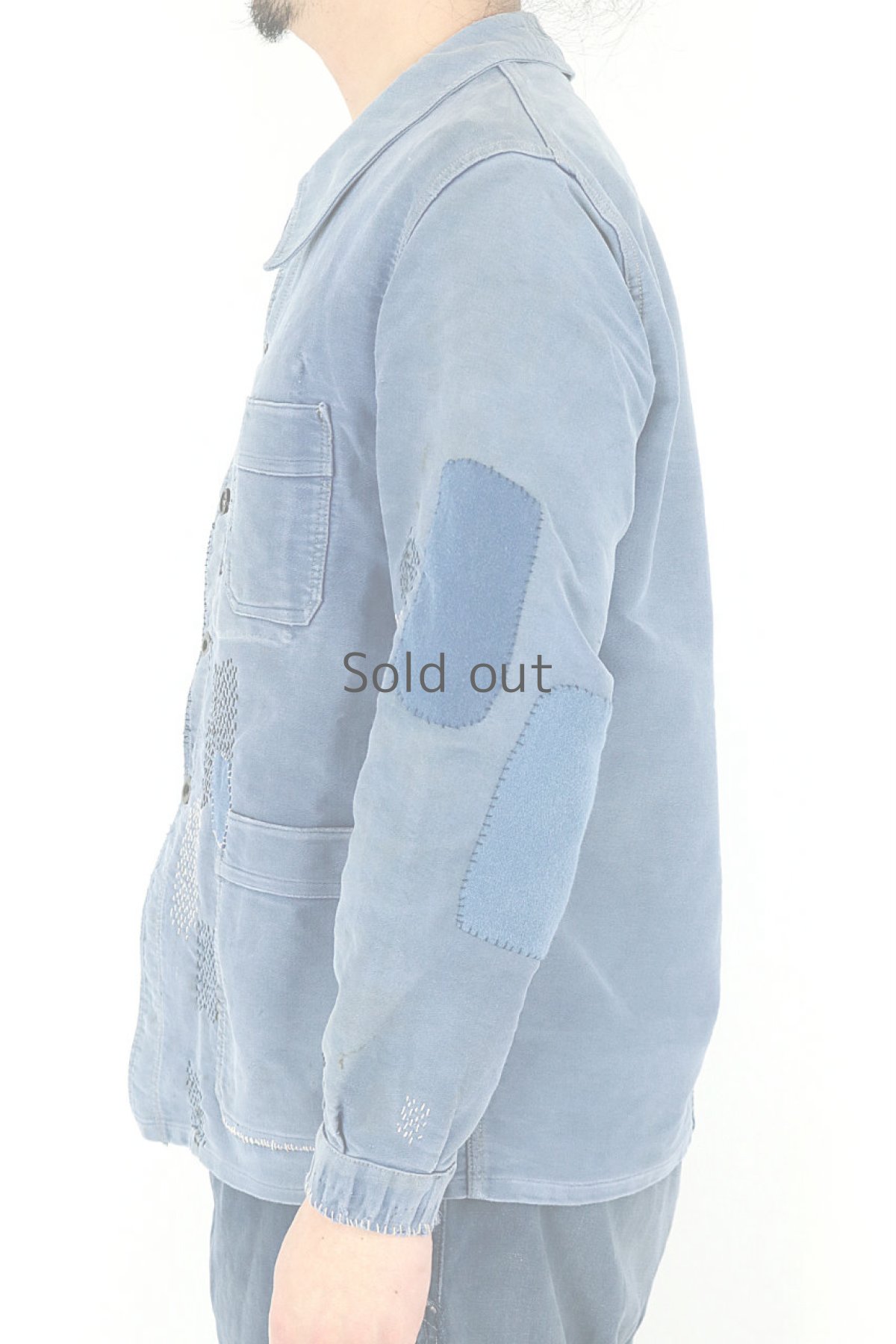 画像16: 【MITSUGU SASAKI】ビンテージリメイク　刺し子のモールスキンワークジャケット (16)