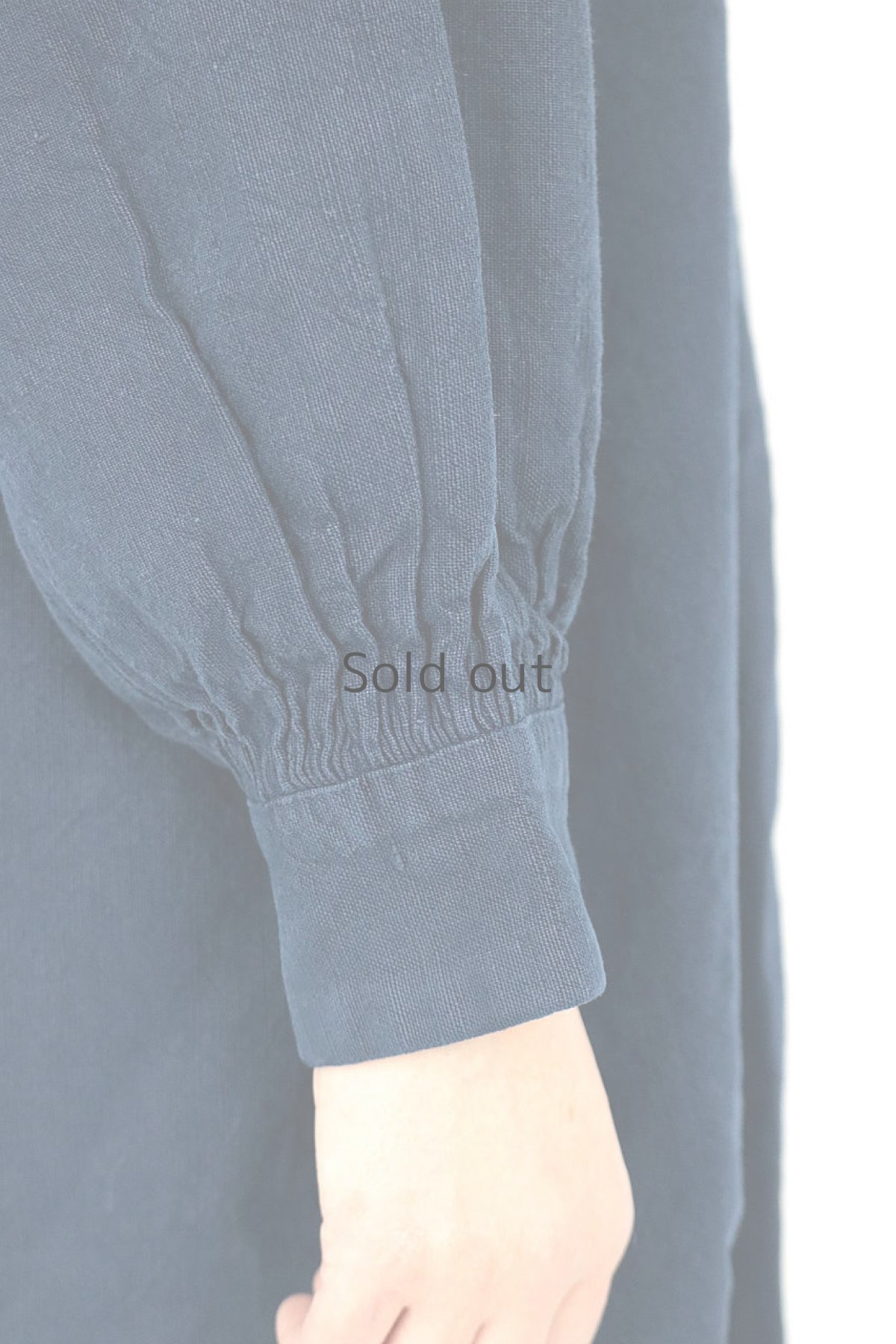 画像11: 【フランス】アンティークリネン×染　スモックワンピース（紺色) (11)