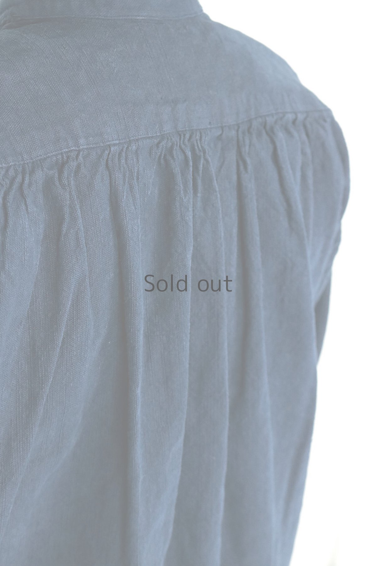 画像14: 【フランス】アンティークリネン×染　スモックワンピース（紺色) (14)