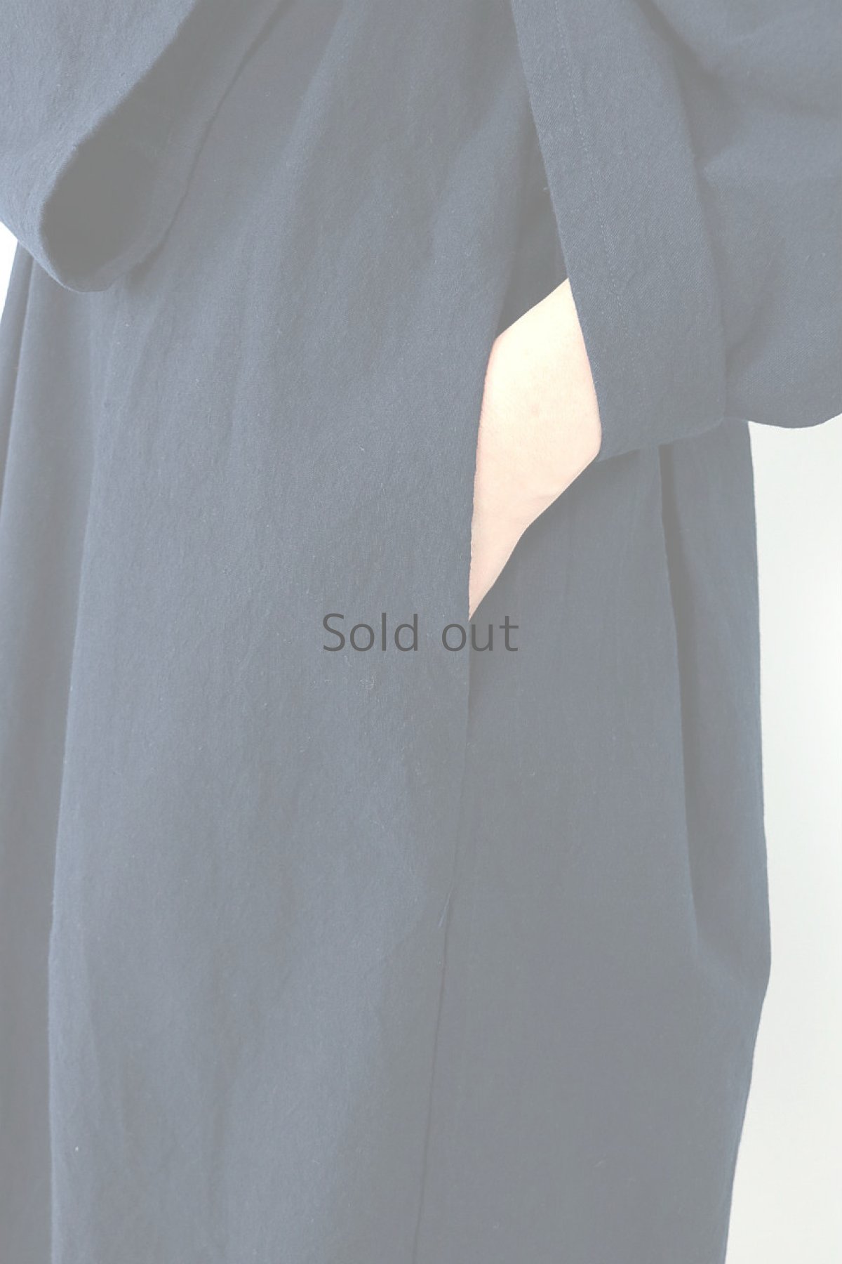 画像6: 【ササキチホ】アンティークリネン×染め　モンゴリアンオーバーワンピース（紺色） (6)