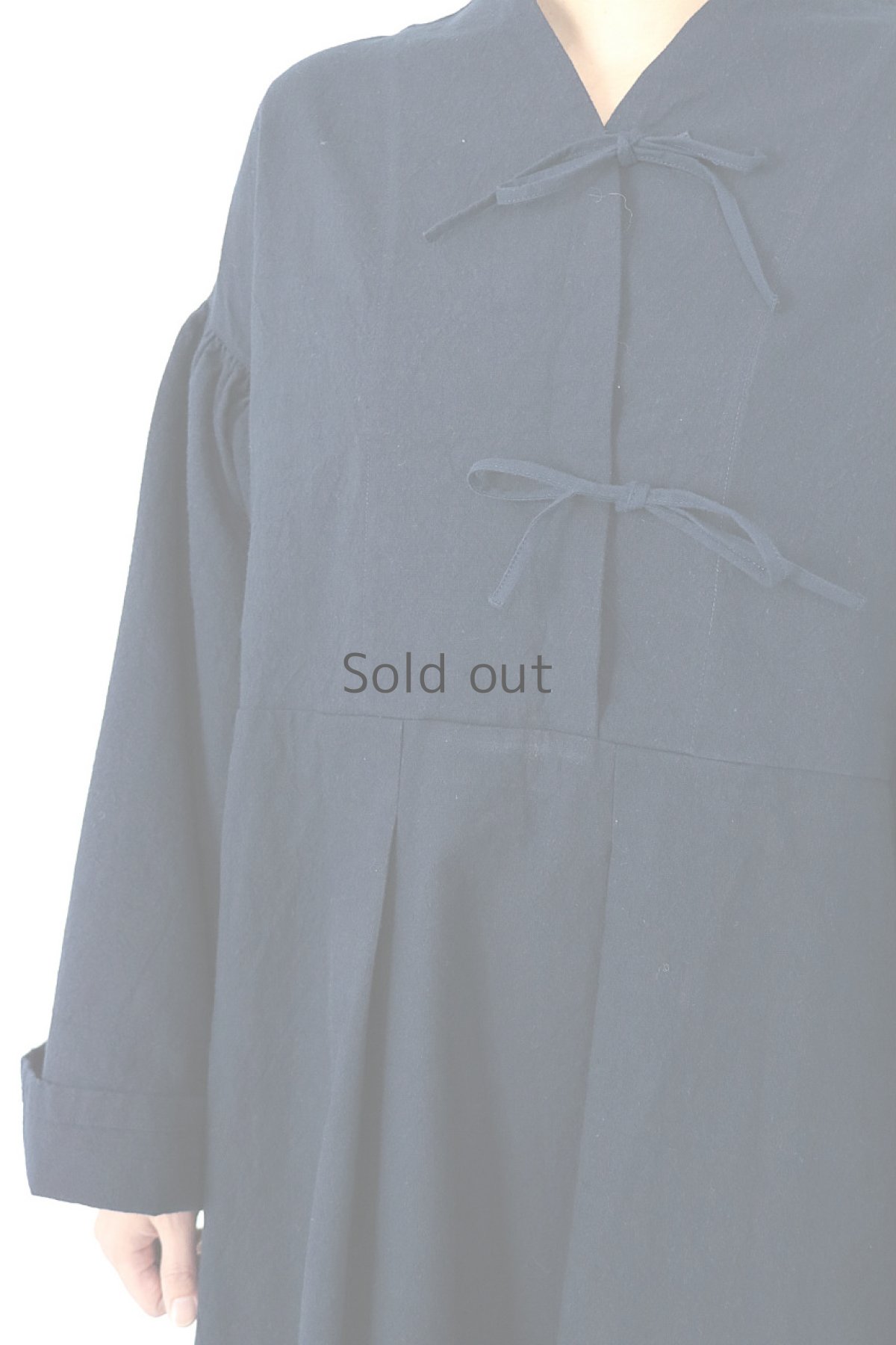 画像5: 【ササキチホ】アンティークリネン×染め　モンゴリアンオーバーワンピース（紺色） (5)