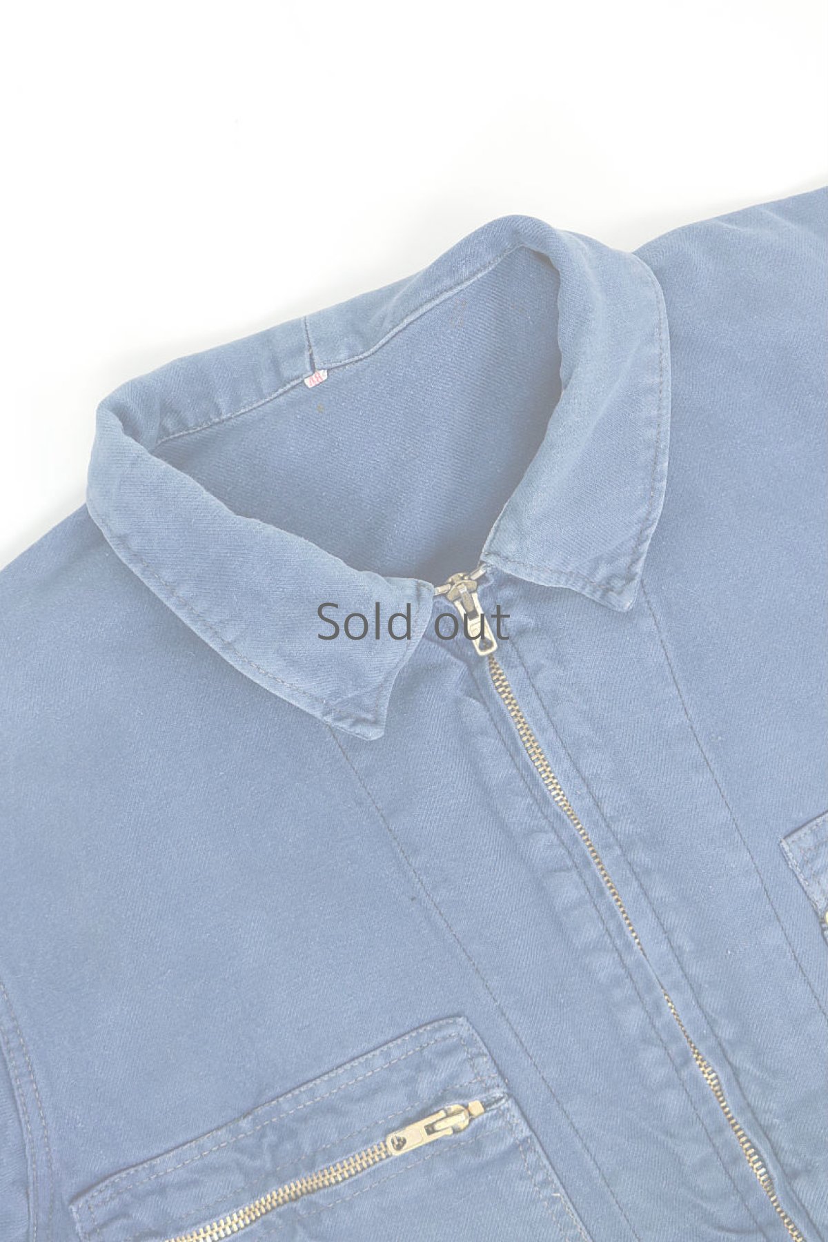 画像2: 【フランス】1960年代　ブルーコットン　ワークブルゾン (2)