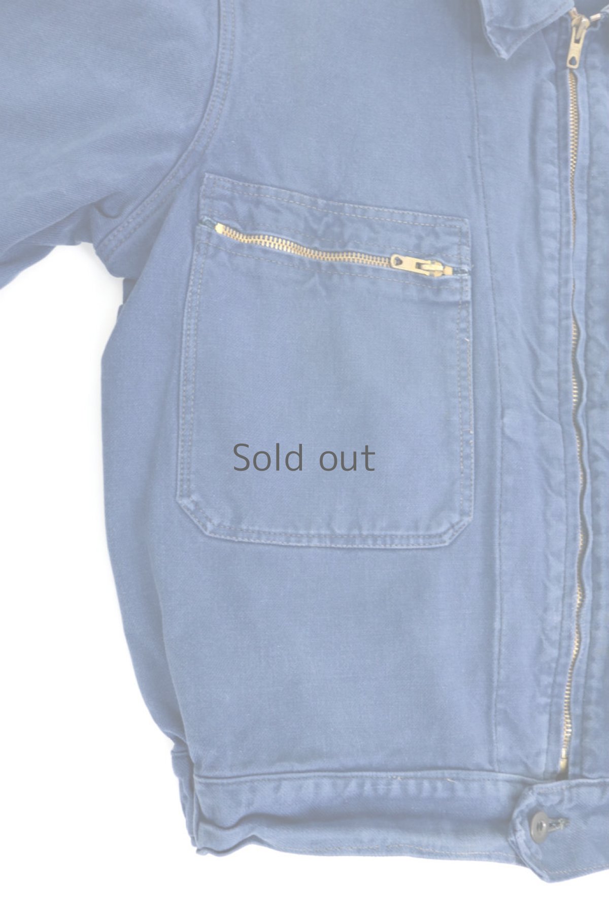 画像4: 【フランス】1960年代　ブルーコットン　ワークブルゾン (4)