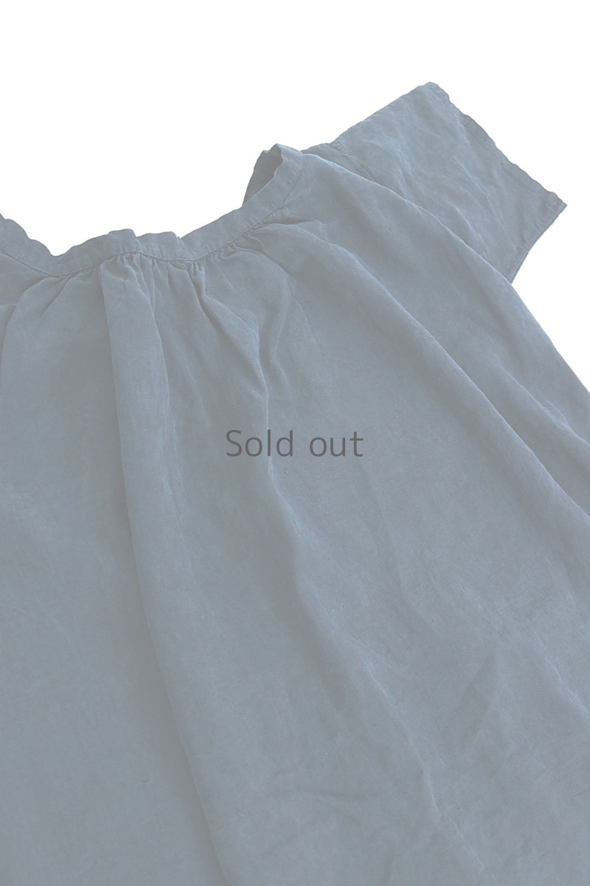 画像12: 【フランス】アンティークリネン×染　半袖ヘンリーネックワンピース（紺） (12)