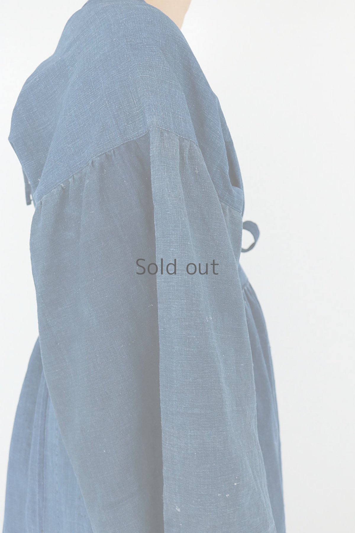 画像11: 【ササキチホ】藍染古布 　タックカシュクール　巻きワンピース（藍無地） (11)