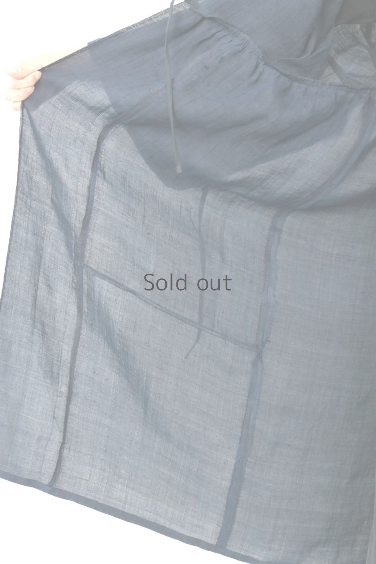 画像15: 【ササキチホ】着物古布 　タックカシュクール　巻きワンピース（紺染め） (15)