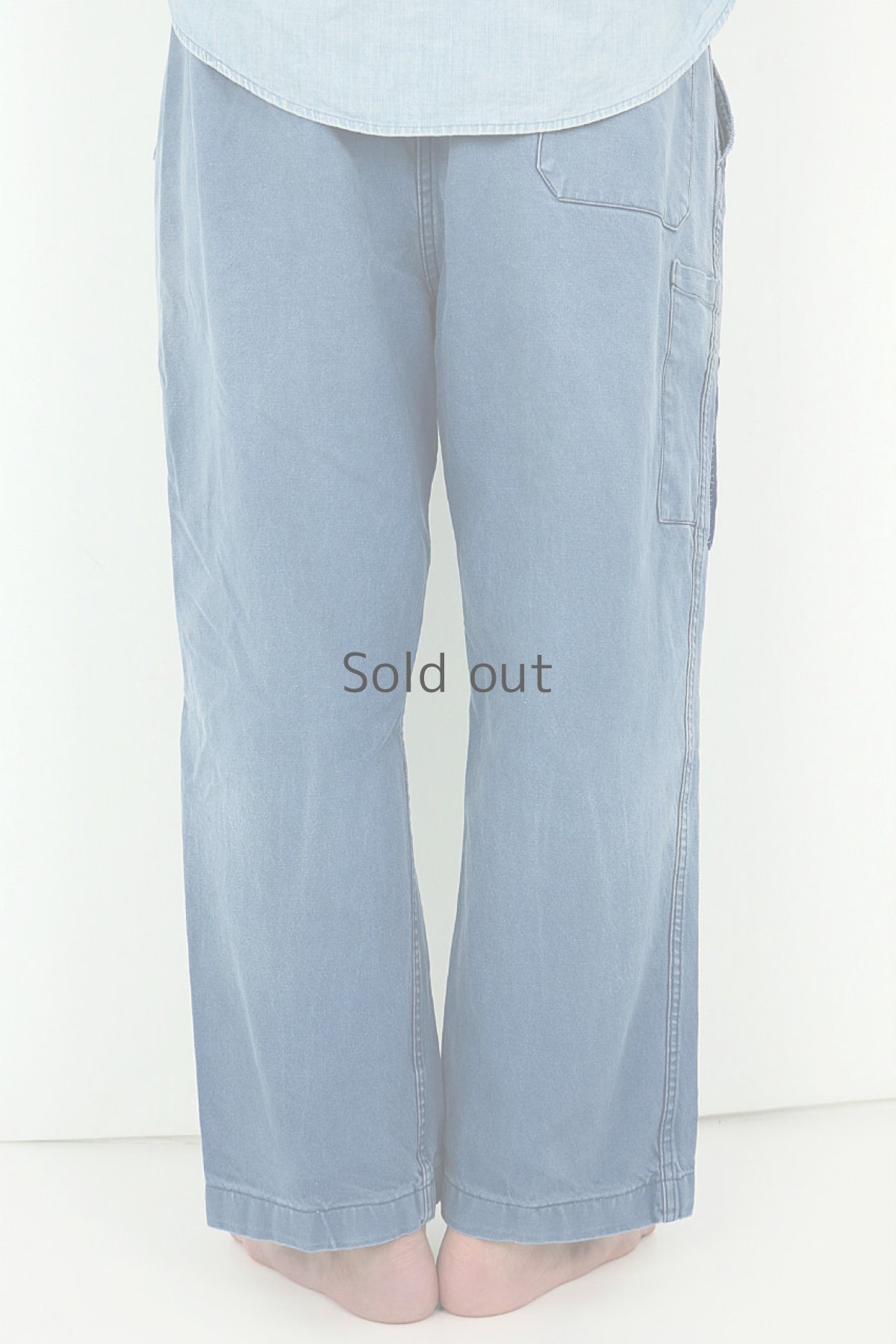 画像4: 【MITSUGU SASAKI】ビンテージ×リメイク　パッチワーク　ワークパンツ(ウエストひも） (4)