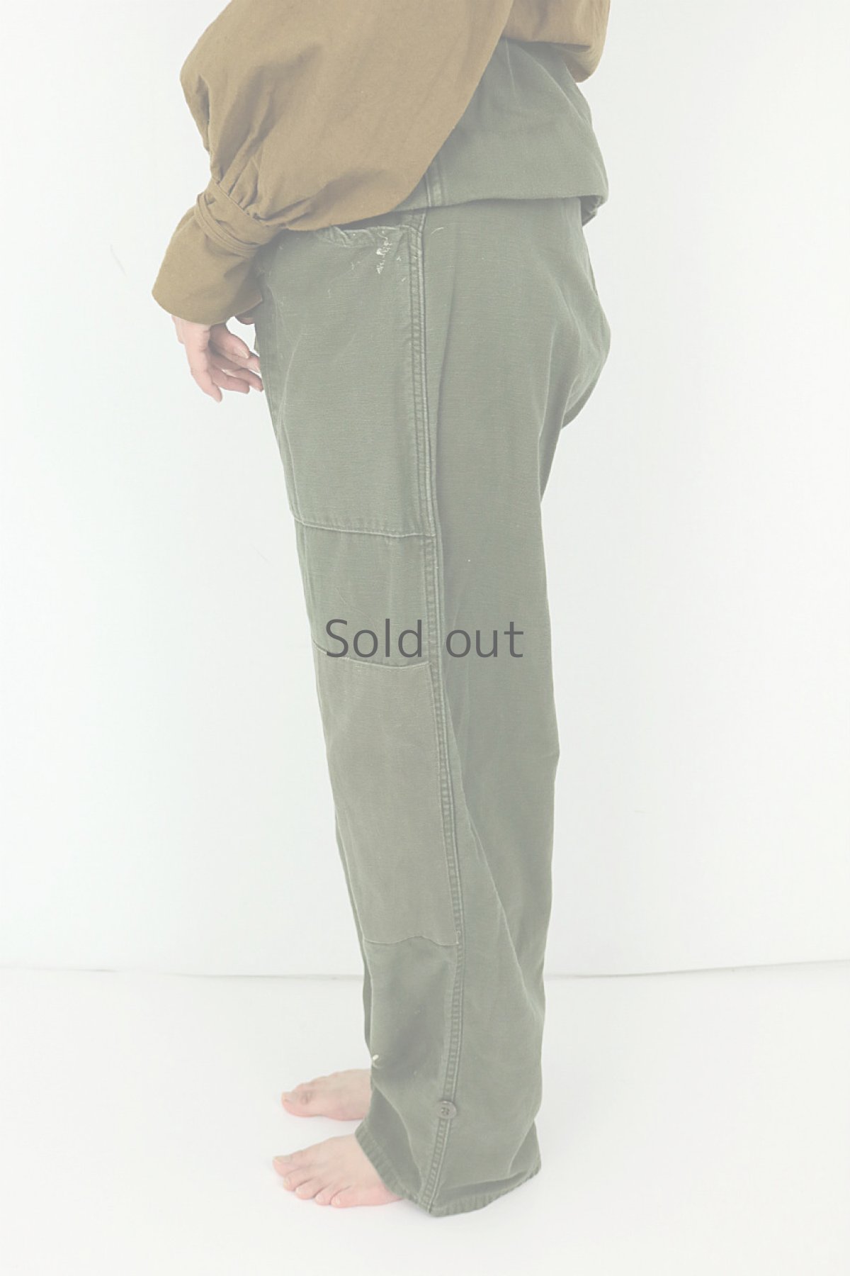 画像3: 【MITSUGU SASAKI】ビンテージ×リメイク　超ハイウエスト　ミリタリーパンツ(Ver.2/パッチワーク) (3)