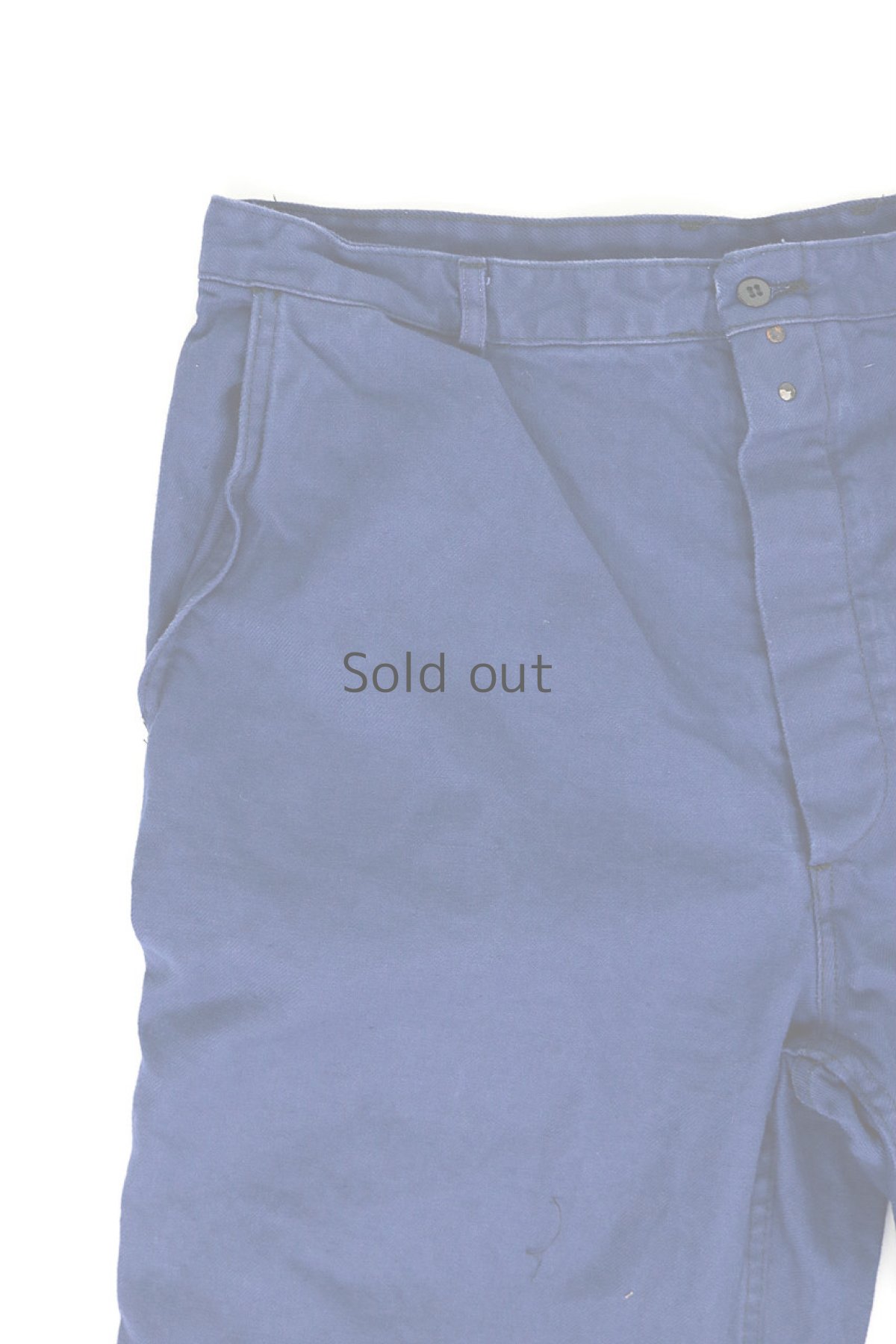 画像5: 【フランス】1970年代頃のブルーコットンワークパンツ (5)