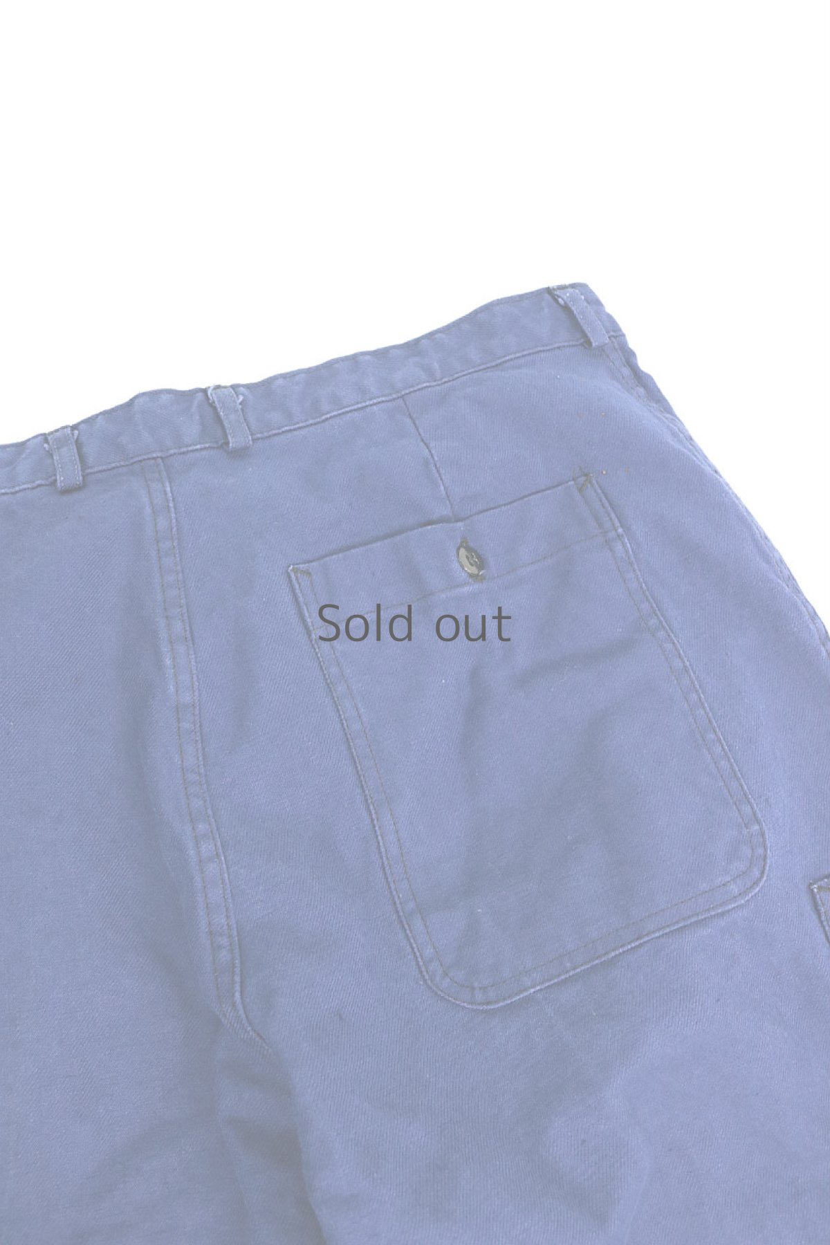 画像8: 【フランス】1970年代頃のブルーコットンワークパンツ (8)