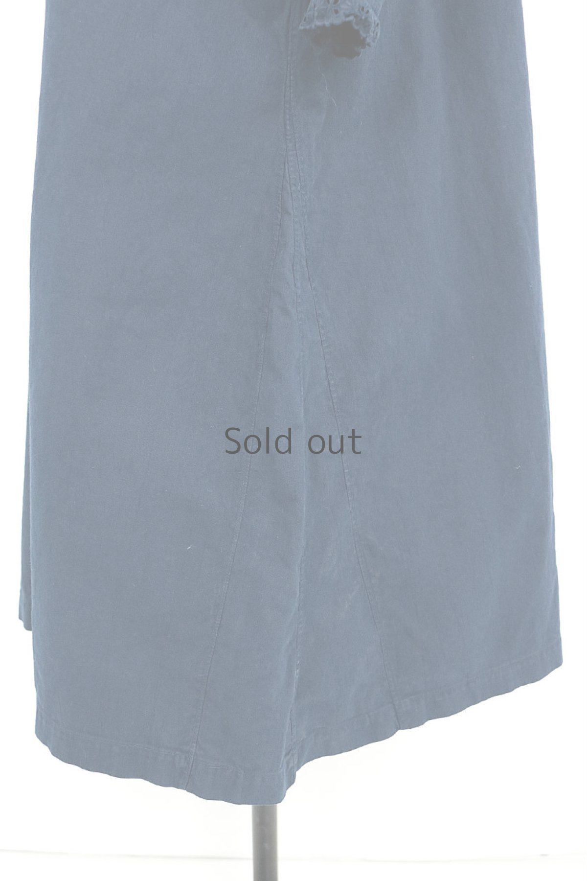 画像8: 【ドイツ】アンティークコットン×染　レース　長袖ロングワンピース（紺） (8)