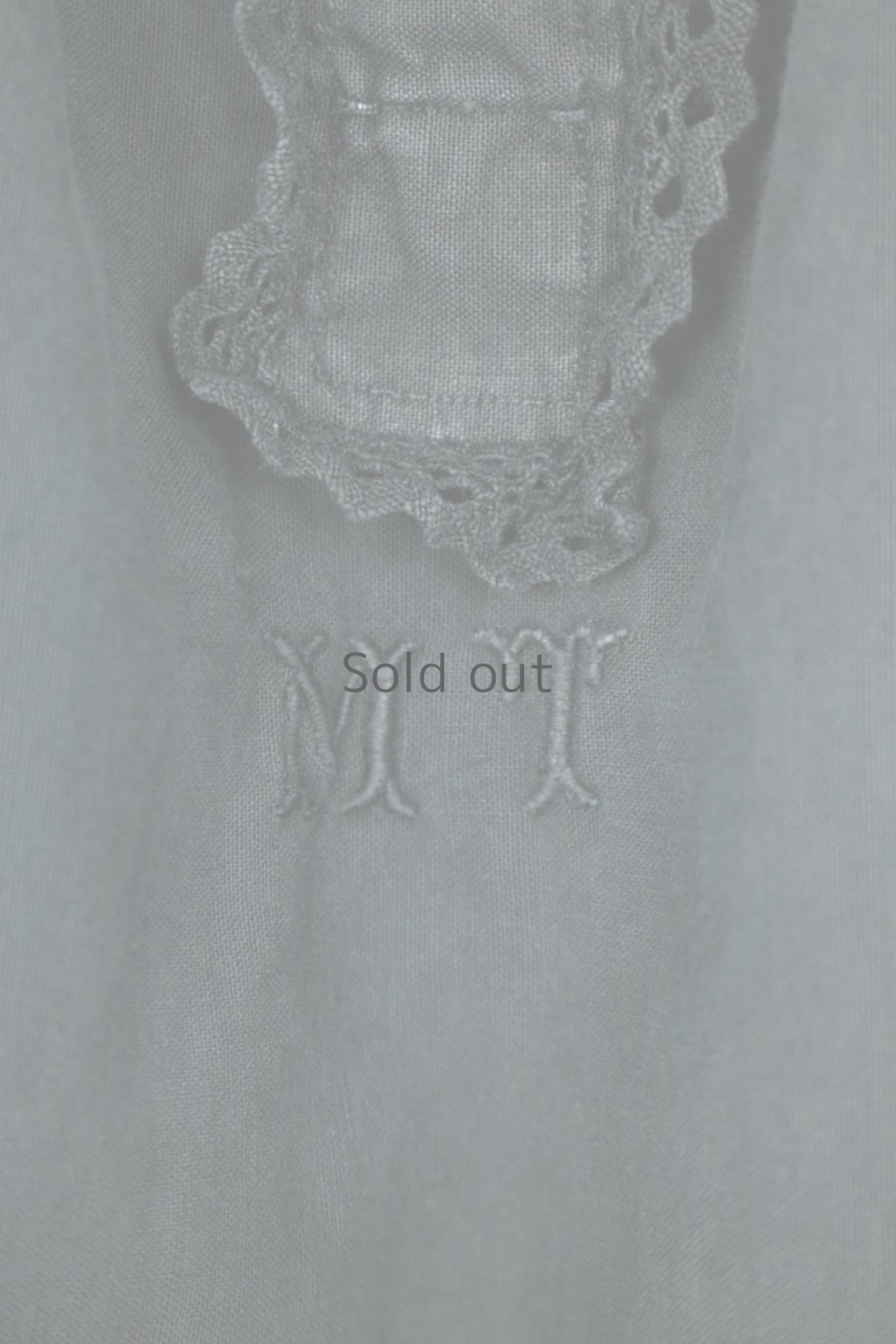 画像6: 【フランス】アンティークコットン×染　半袖　ヘンリーネックワンピース（黒） (6)