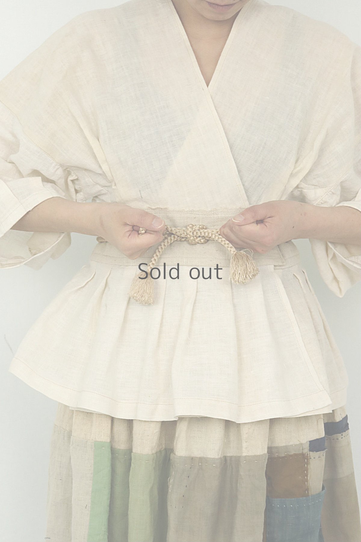 画像5: 【ササキチホ】古布　じゅばんブラウス（帯ひも） (5)