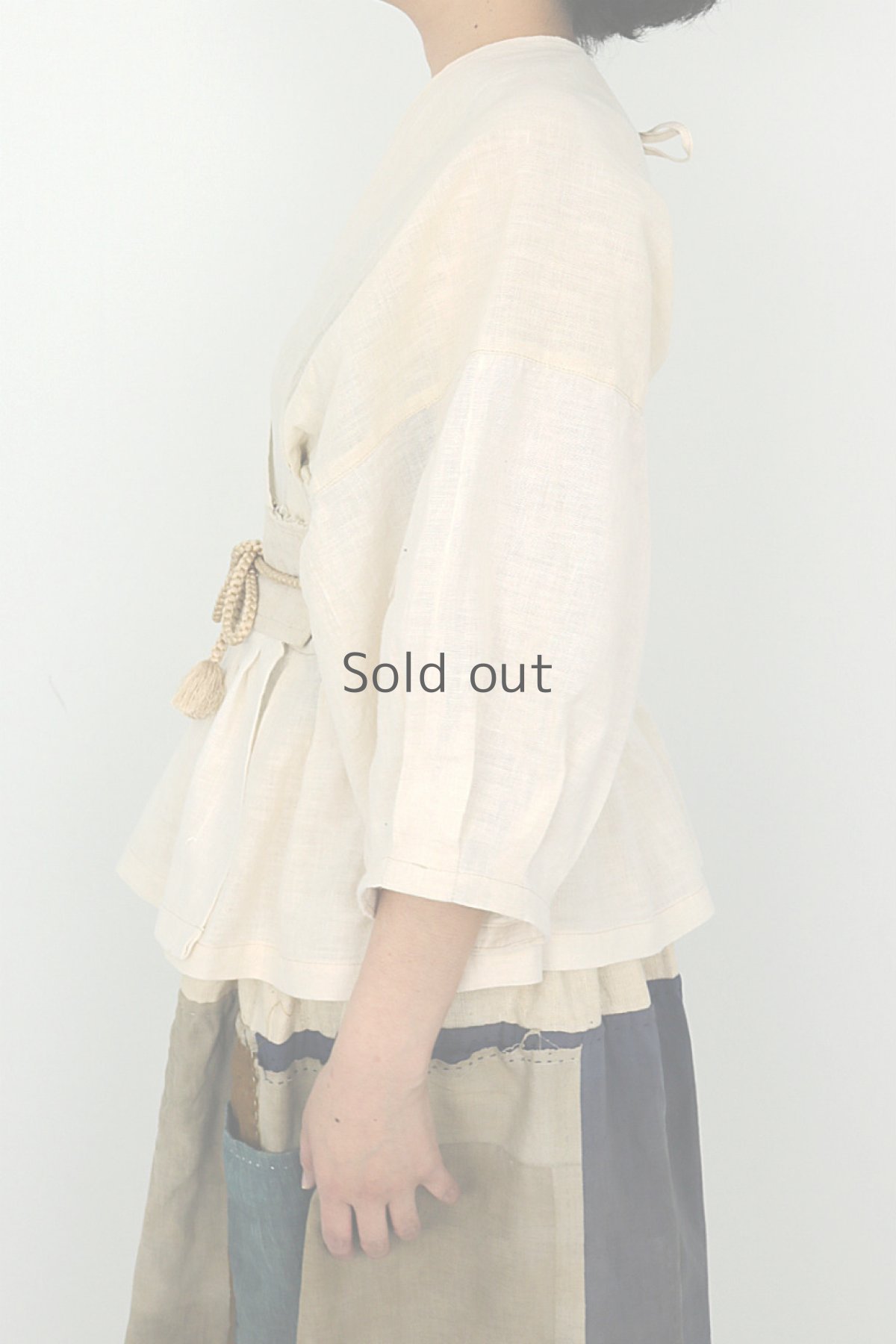 画像3: 【ササキチホ】古布　じゅばんブラウス（帯ひも） (3)