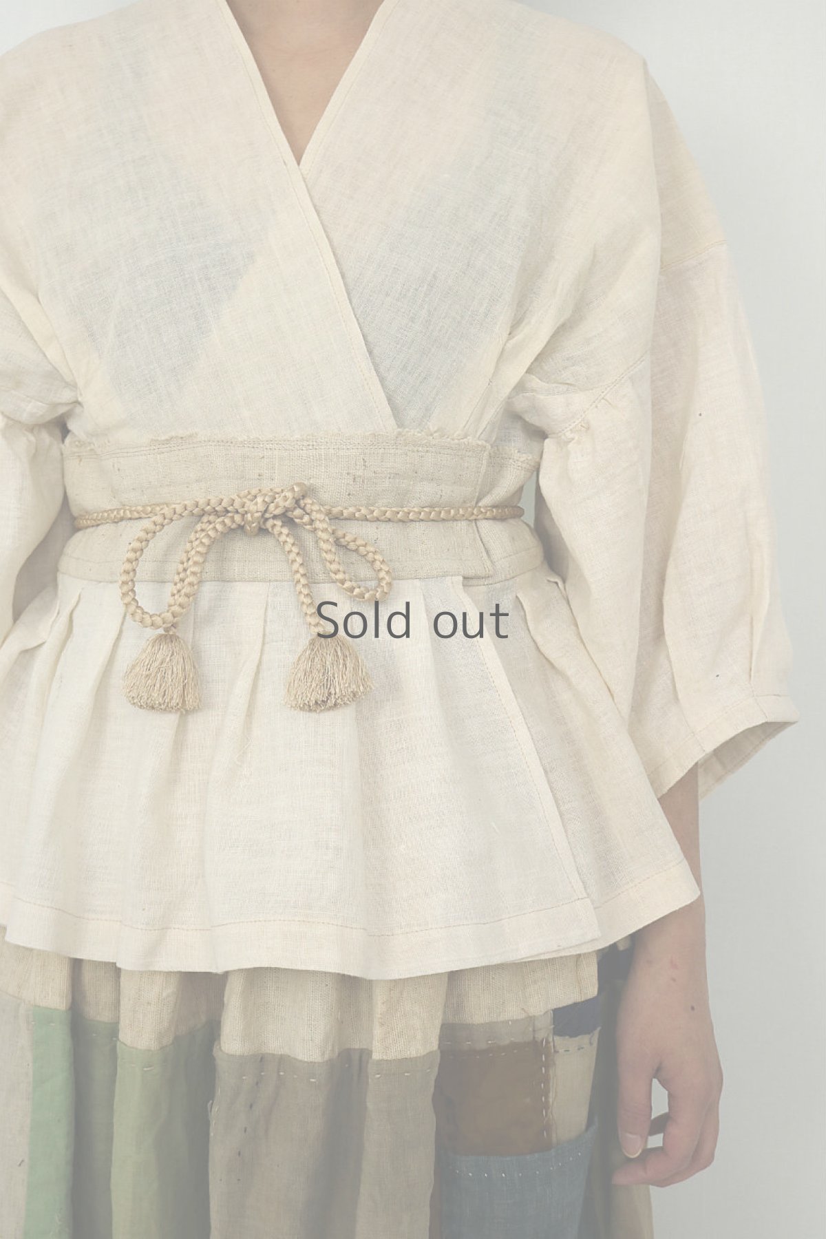 画像8: 【ササキチホ】古布　じゅばんブラウス（帯ひも） (8)