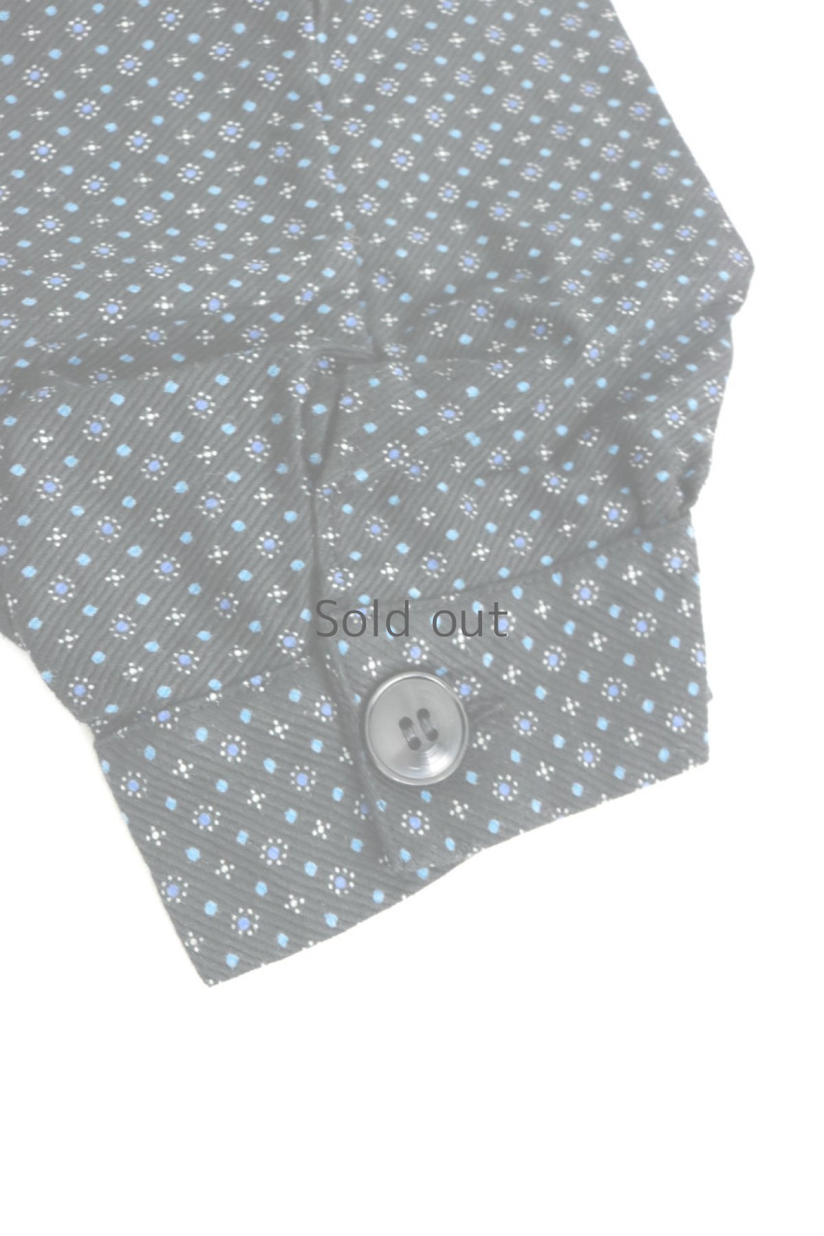 画像8: 【フランス】１９３０年代頃のブラック花柄ワークドレス(丸襟/小さめ/青ドット柄) (8)