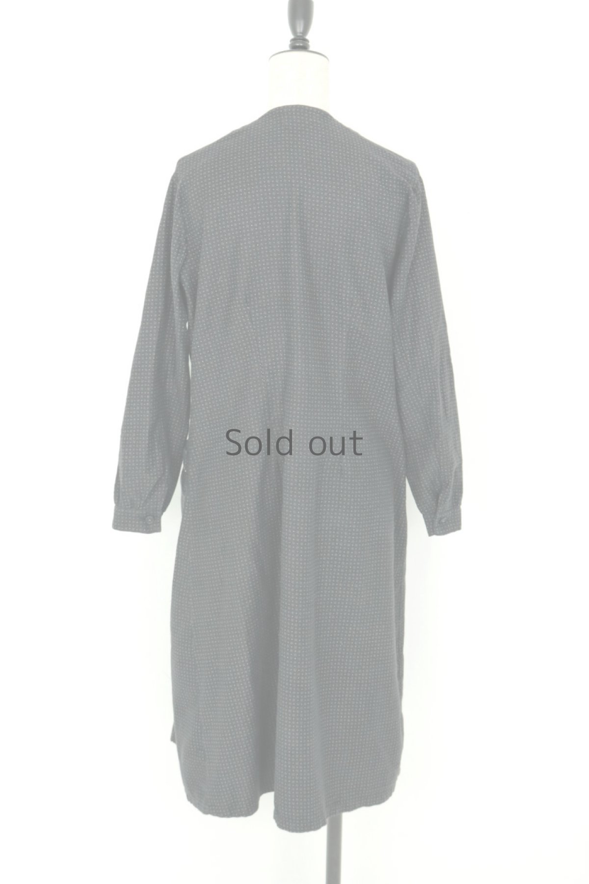 画像4: 【フランス】1950年代頃のブラックドット柄ワークドレス(黒/白/ドット柄/リペアあり) (4)