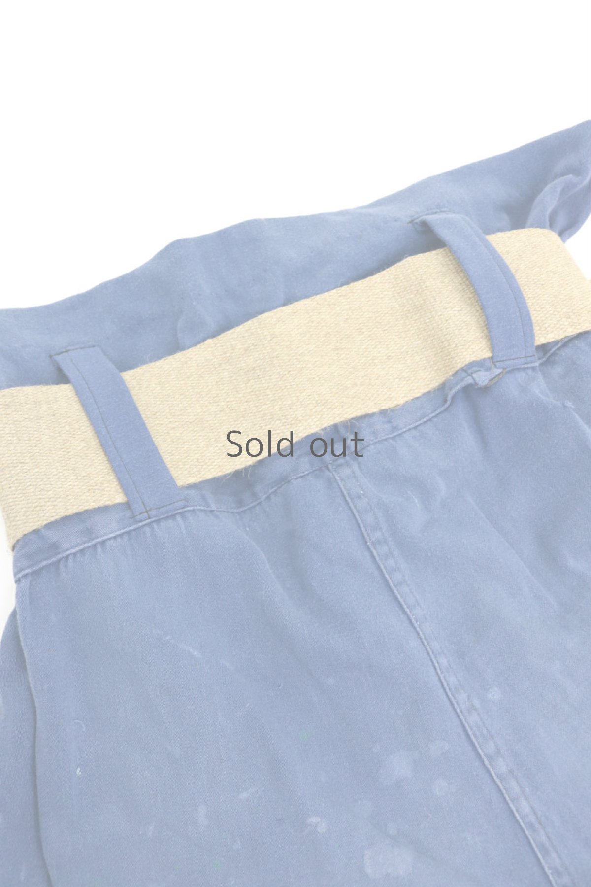 画像15: 【MITSUGU SASAKI】ビンテージ×リメイク　超ハイウエスト　ワークパンツ(ペンキ汚れ/太い麻ベルト)麻ベルト) (15)