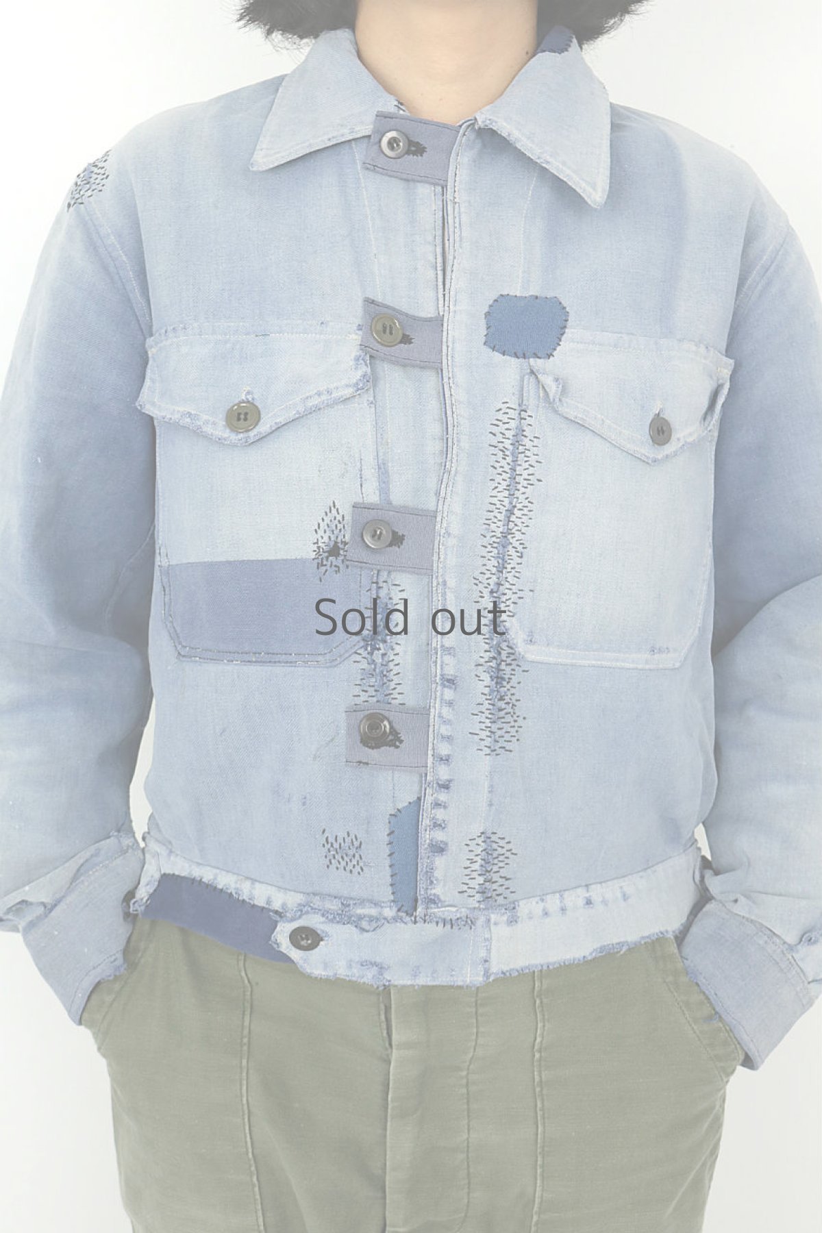 画像15: 【MITSUGU SASAKI】ビンテージリメイク　パッチワーク　ワークブルゾン（刺し子） (15)