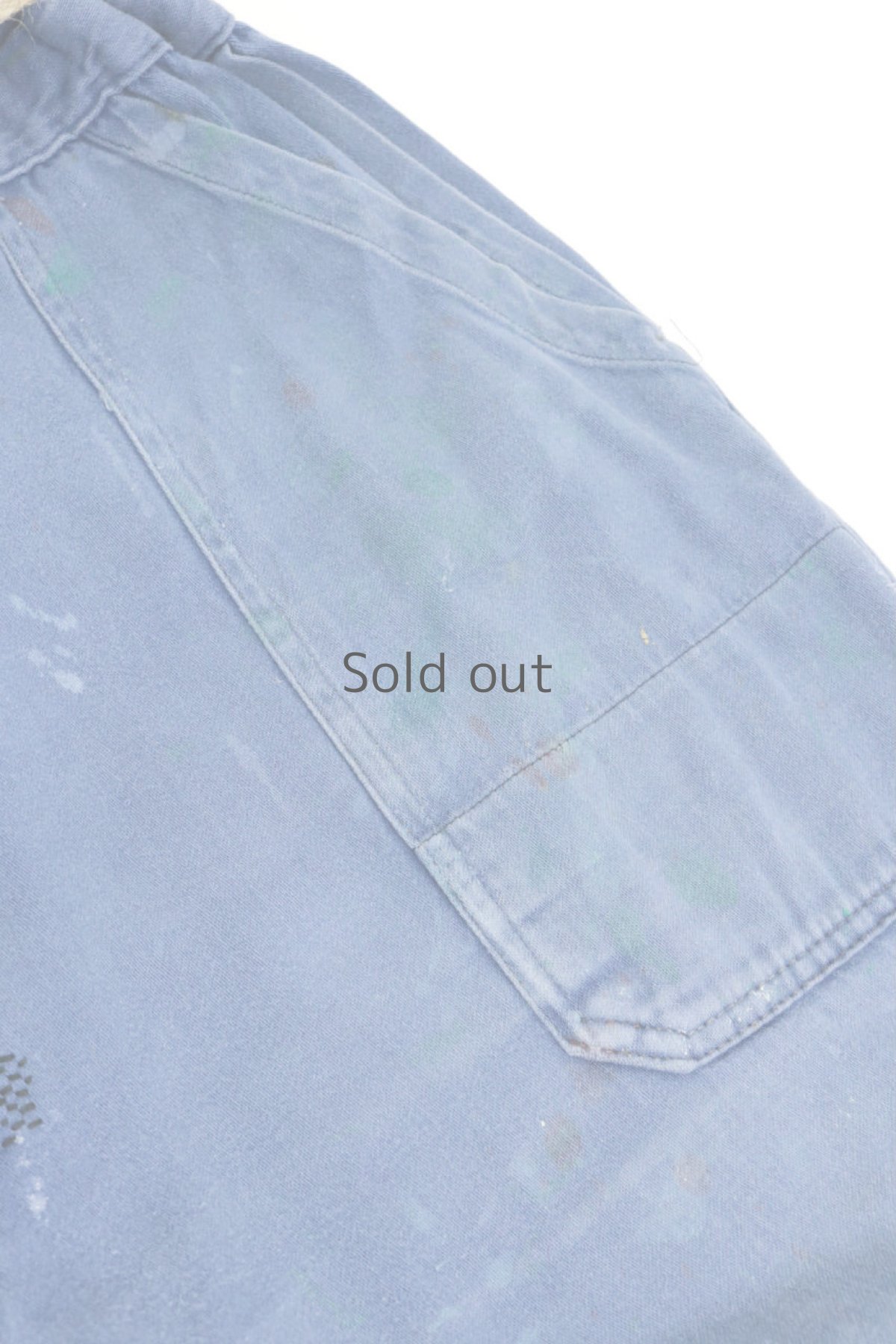 画像8: 【MITSUGU SASAKI】ビンテージ×リメイク　超ハイウエスト　ワークパンツ(ペンキ汚れ/太い麻ベルト)麻ベルト) (8)