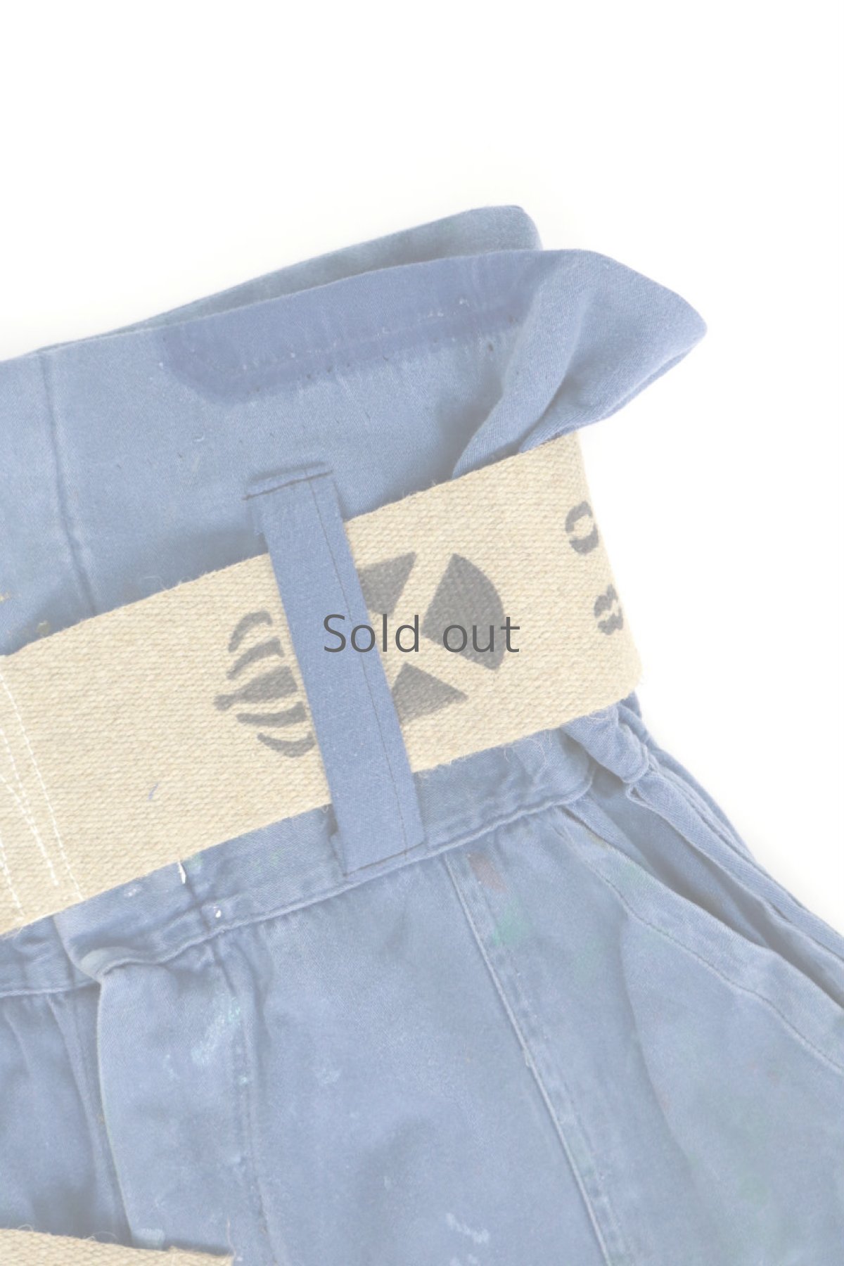 画像5: 【MITSUGU SASAKI】ビンテージ×リメイク　超ハイウエスト　ワークパンツ(ペンキ汚れ/太い麻ベルト)麻ベルト) (5)