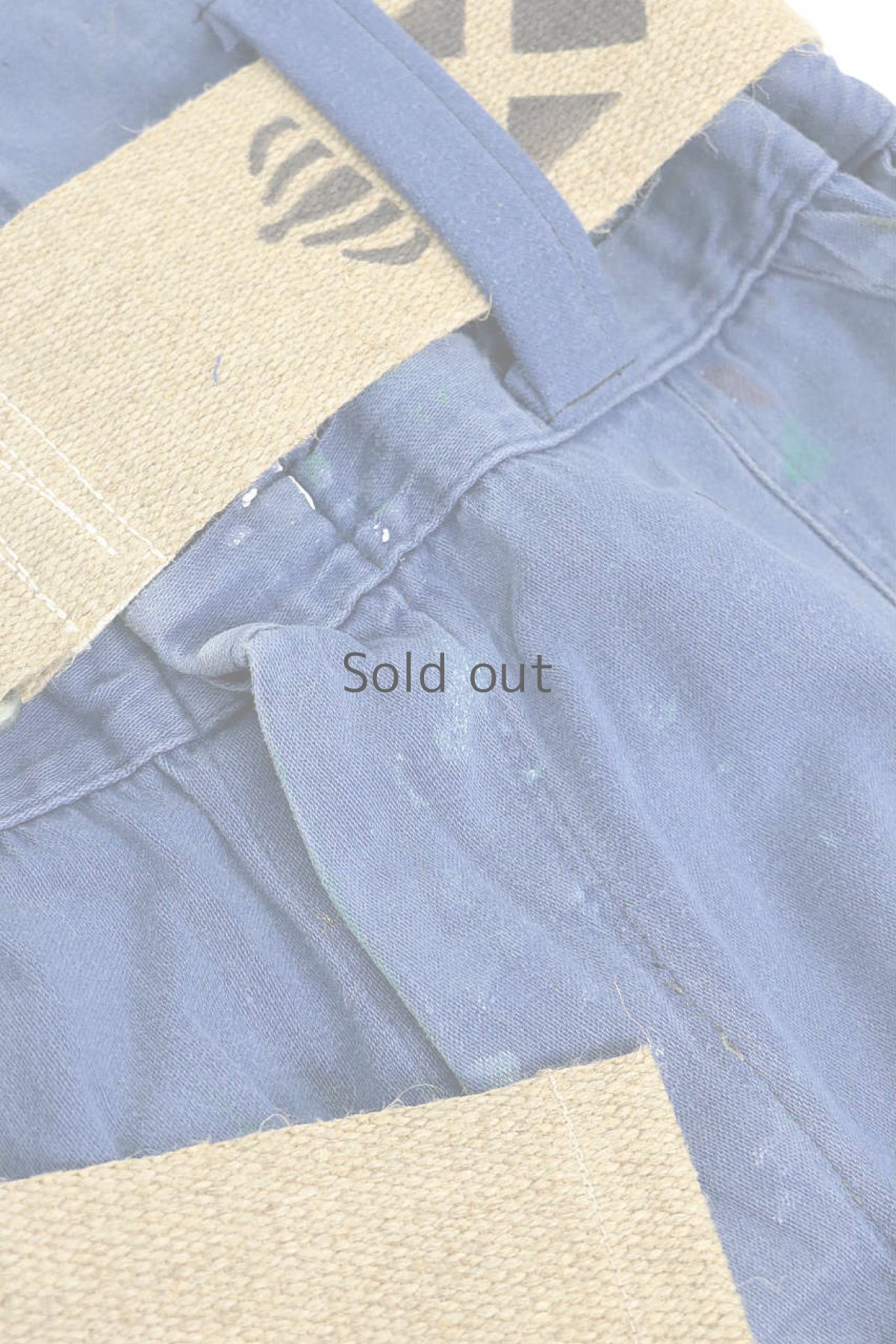 画像6: 【MITSUGU SASAKI】ビンテージ×リメイク　超ハイウエスト　ワークパンツ(ペンキ汚れ/太い麻ベルト)麻ベルト) (6)