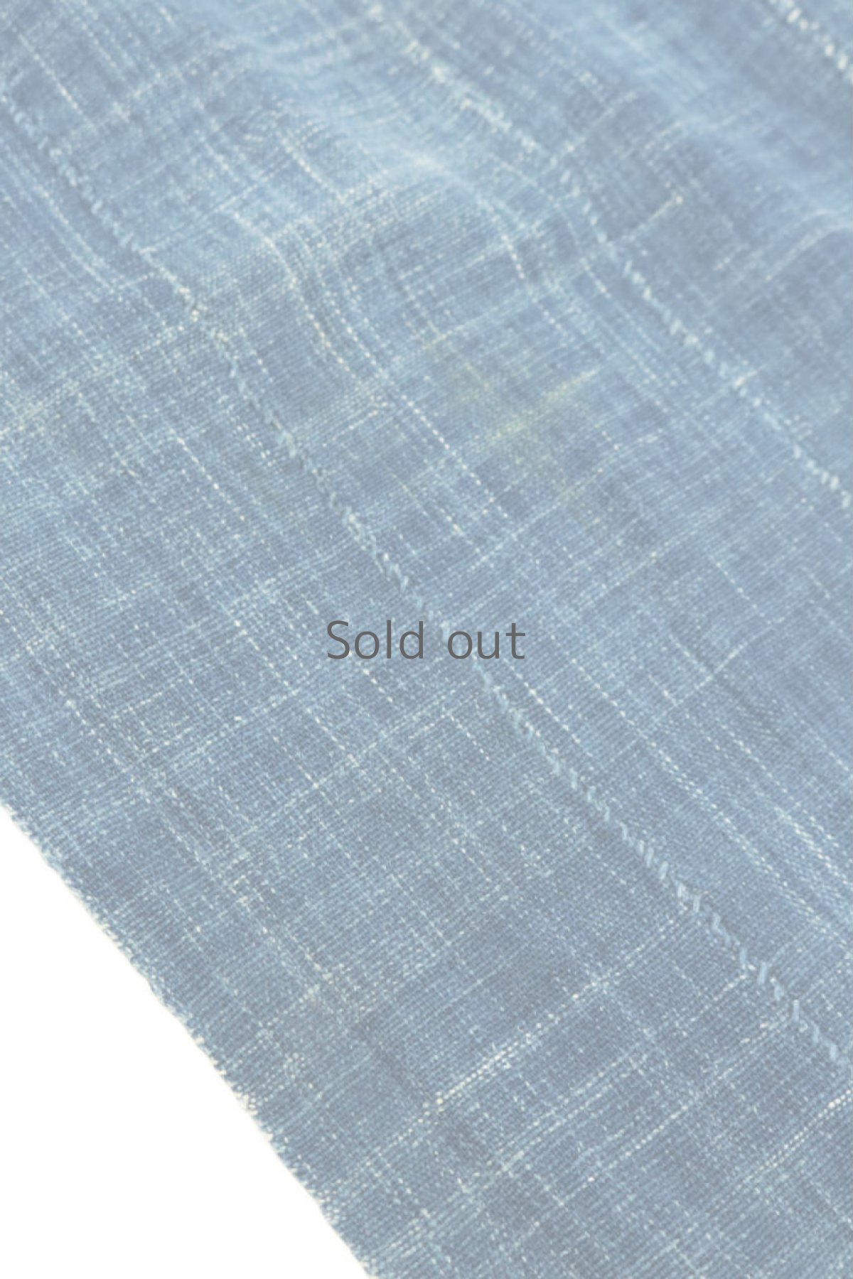 画像7: 【西アフリカ】手織り藍染め綿　大判ショール（中間藍色） (7)